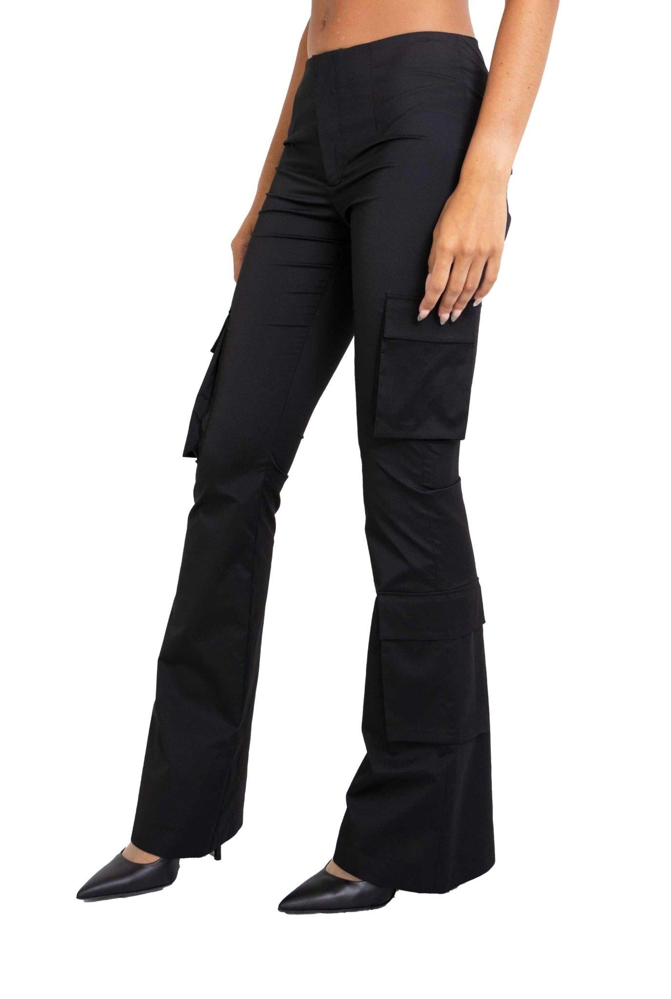 Pantalone flare in taffetà stretch nero A0313 5724 N PHILOSOPHY 