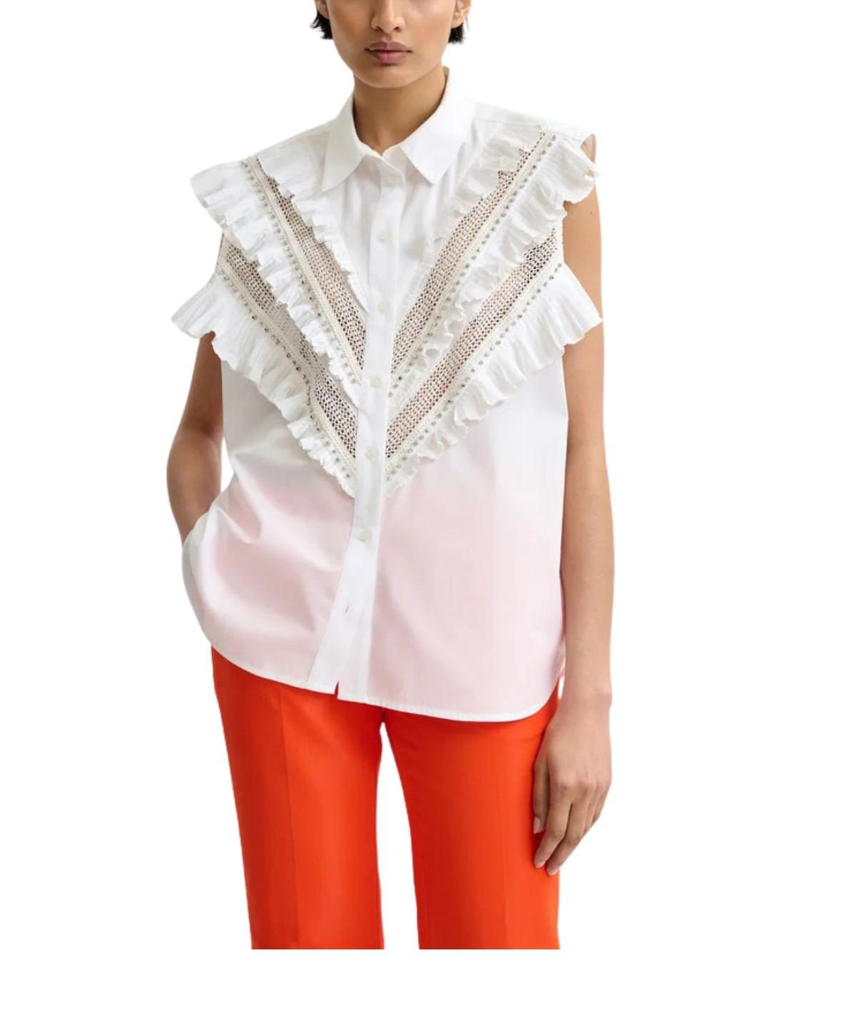 Camicia smanicata con rouge bianca JEANDARLENE WHITE ESSENTIEL ANTWERP 