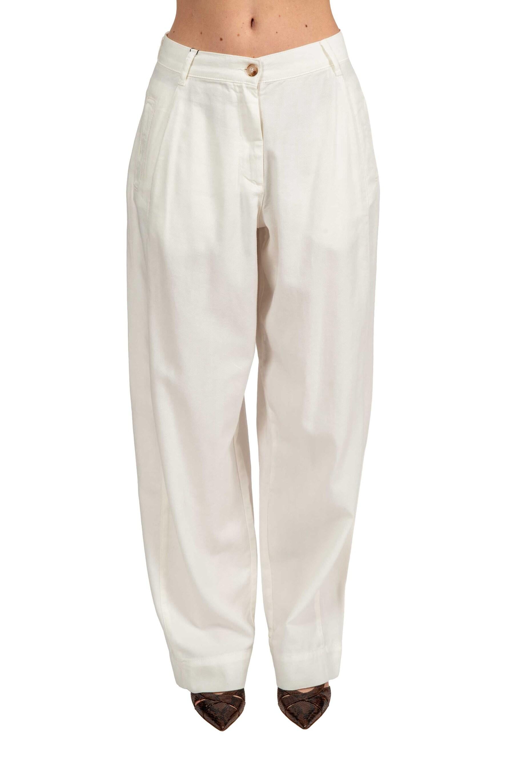 Pantaloni a gamba larga bianchi JOVIAAL PANTS OFF WHITE ESSENTIEL ANTWERP 