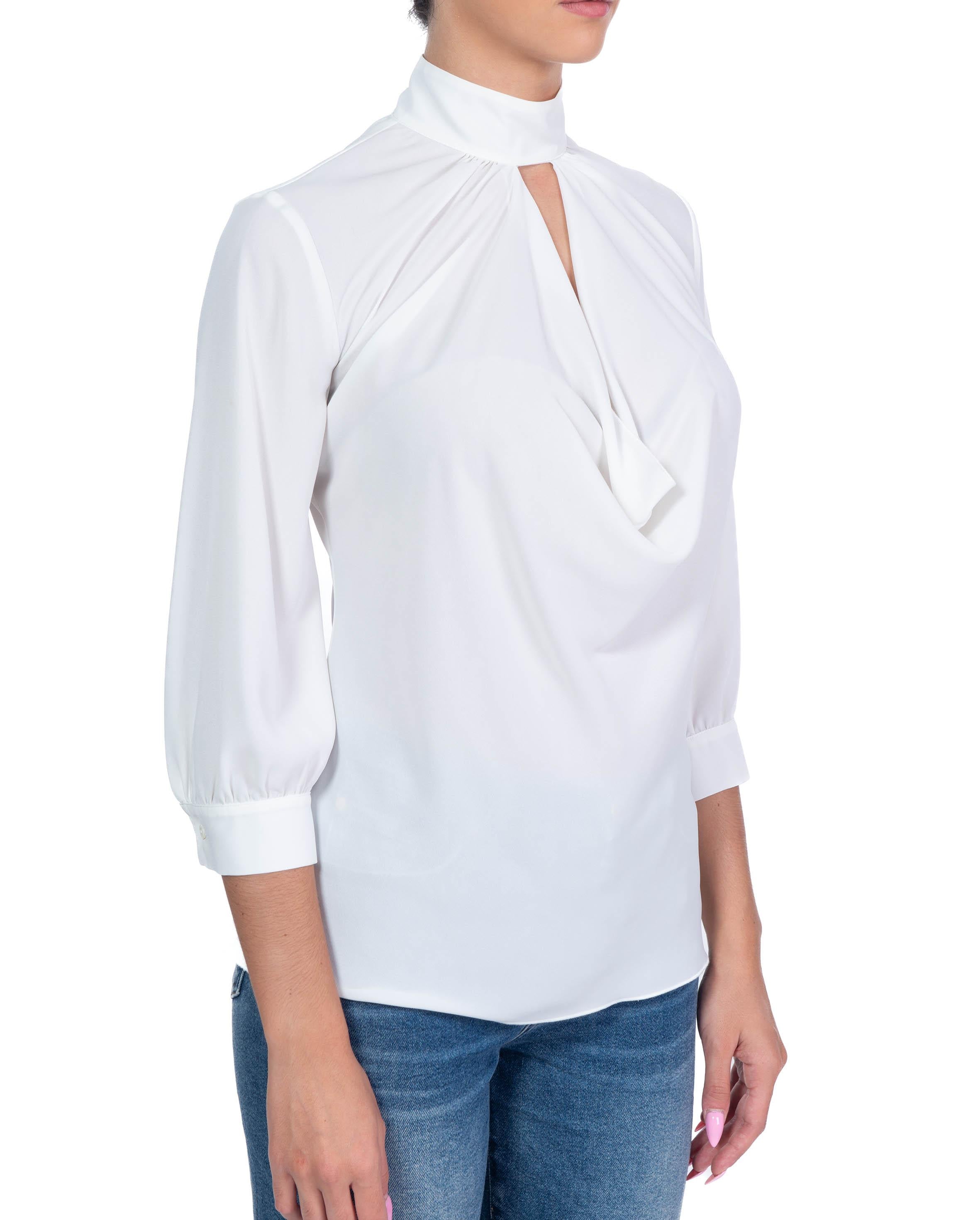 Blusa scollo a goccia bianco 4065 2859 BI ALICE MILLER 