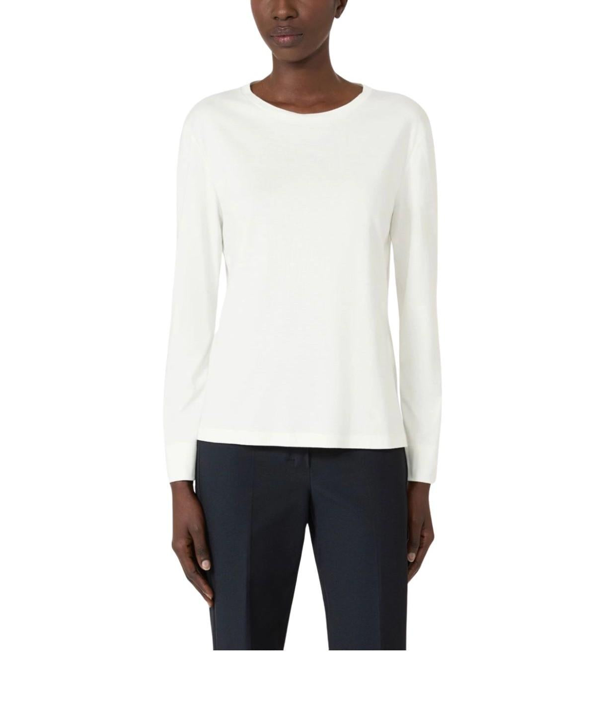 T-shirt bianca a maniche lunghe in cotone e modal Fumetto FUMETTO 001 BIANCO MAX MARA 