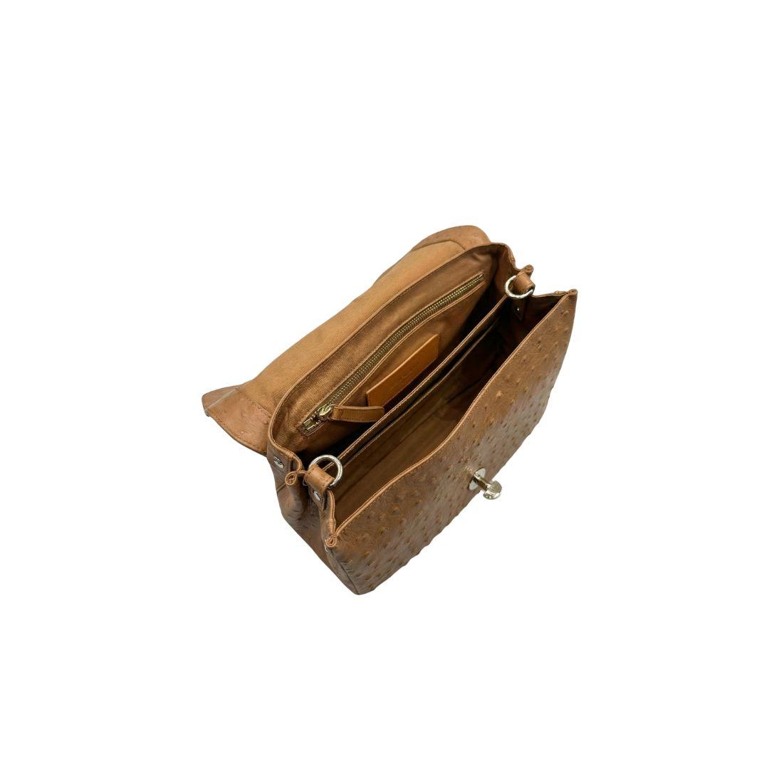 Borsa Postina S cactus brown cuoio POSTINA S CACTUS BROWN CUOIO ROMANO ZANELLATO 