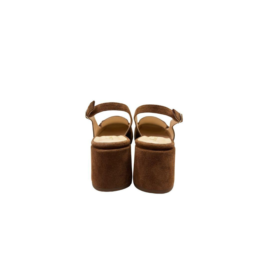 Slingback in camoscio cuoio 1916 BRUCIATO ANNA F 
