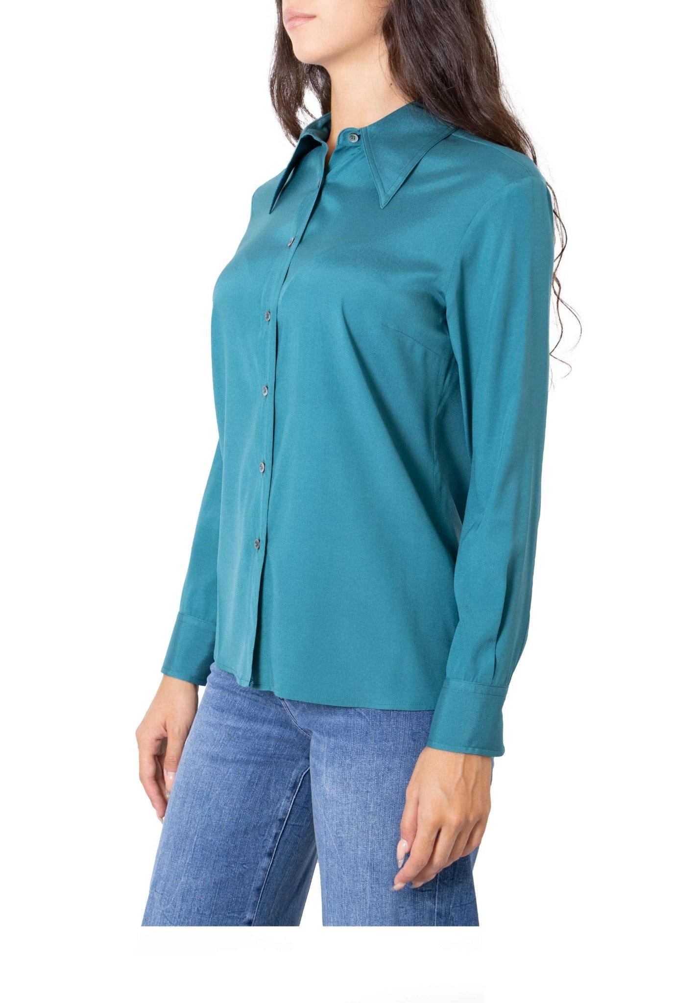 Camicia in seta ottanio 3334 2094 O ALICE MILLER 
