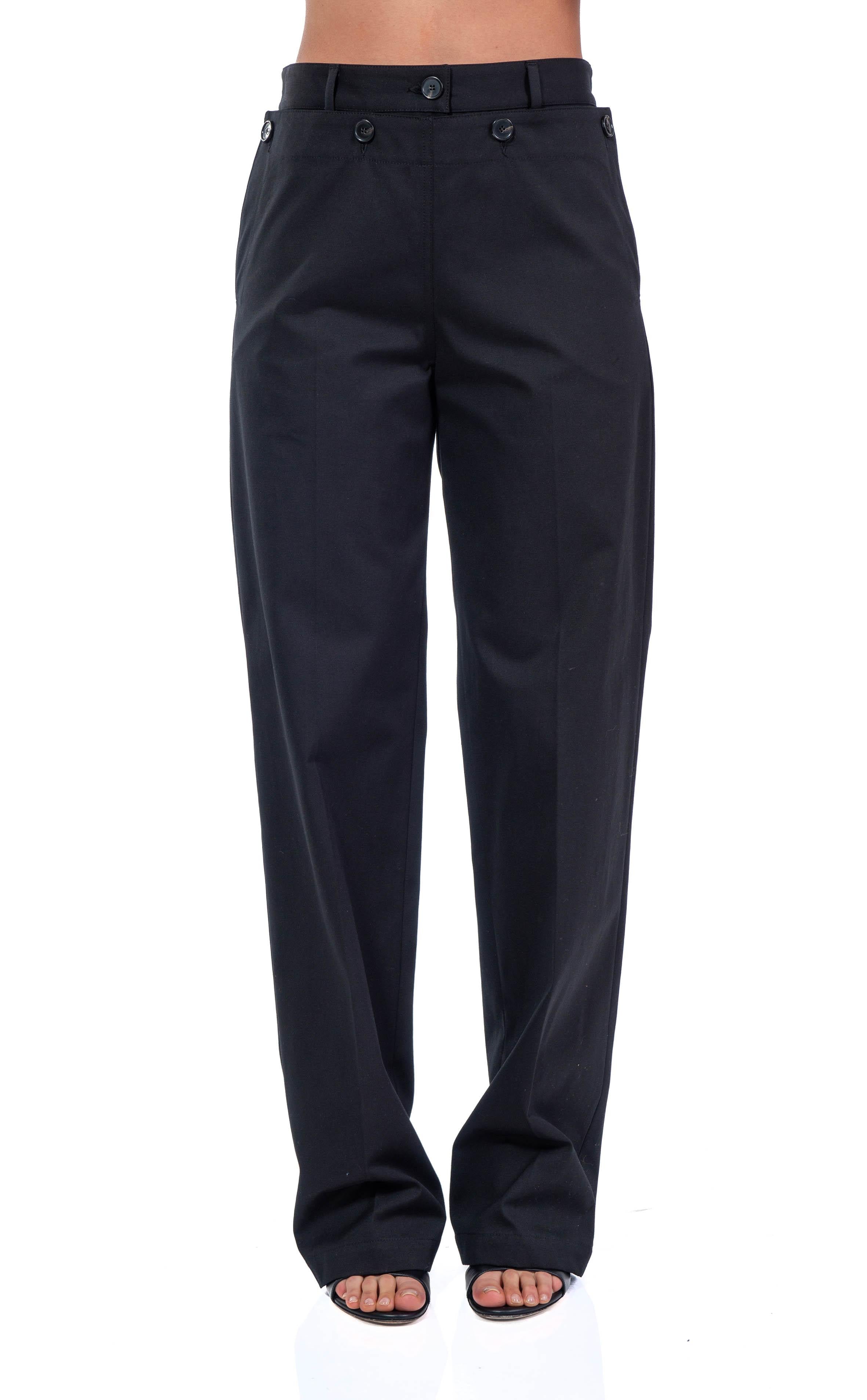 Pantalone palazzo in cotone nero 3841MDP15 257138 99 BLACK MSGM 