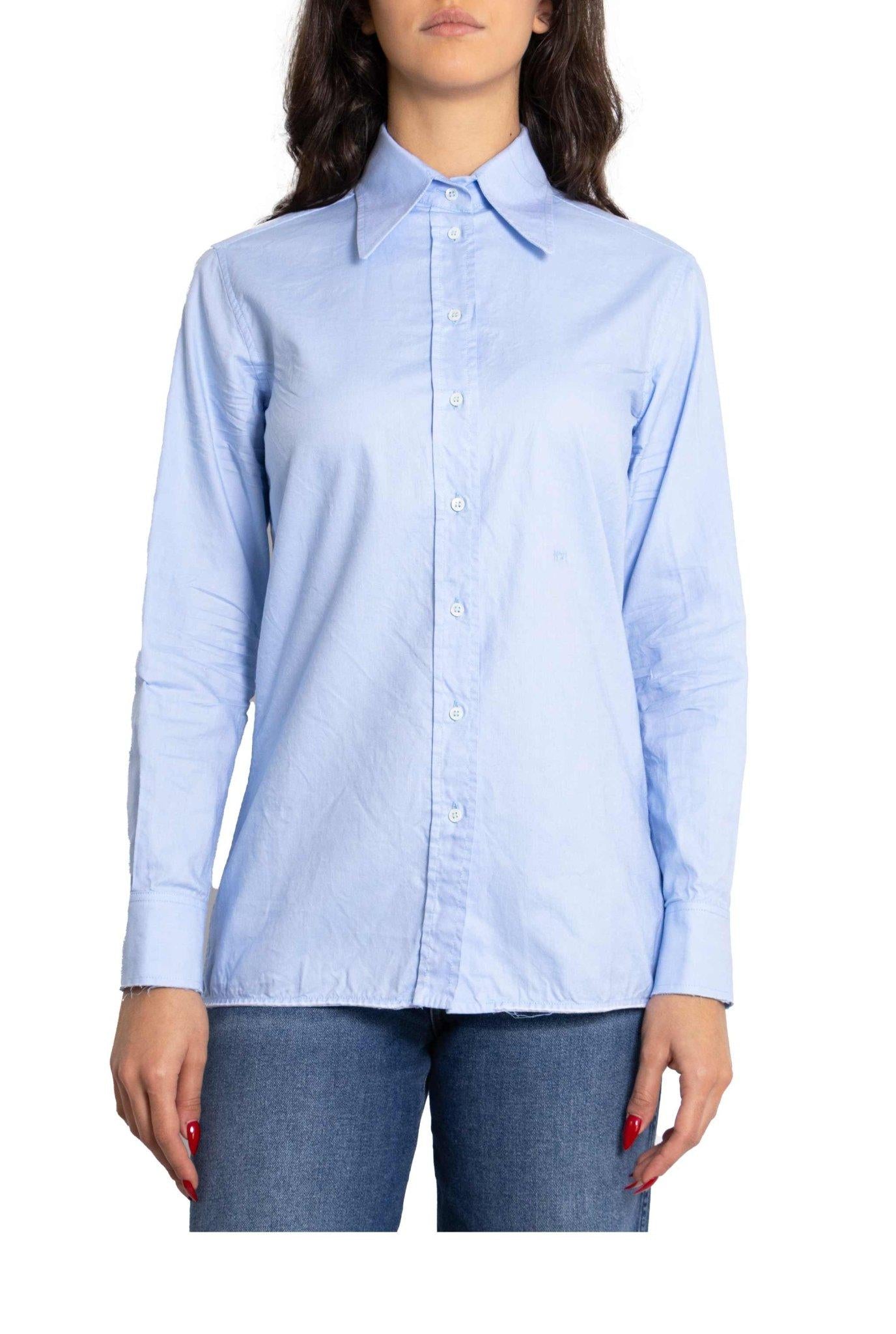 Camicia celeste effetto stropicciato G011 C N° 21 