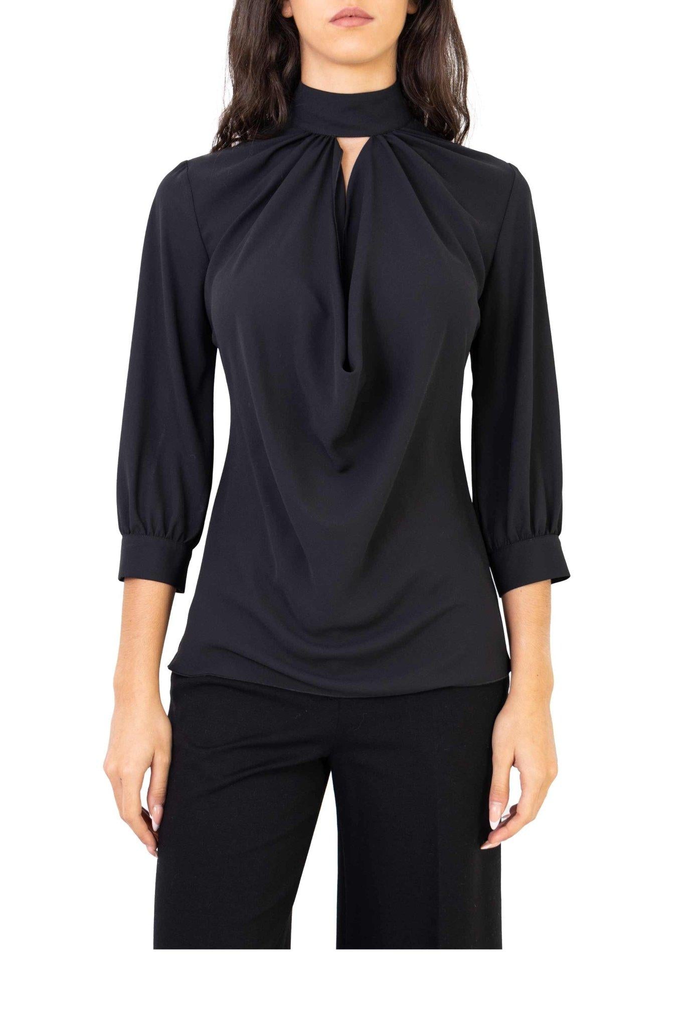 Blusa nera con scollo a goccia 4065 2859 N ALICE MILLER 