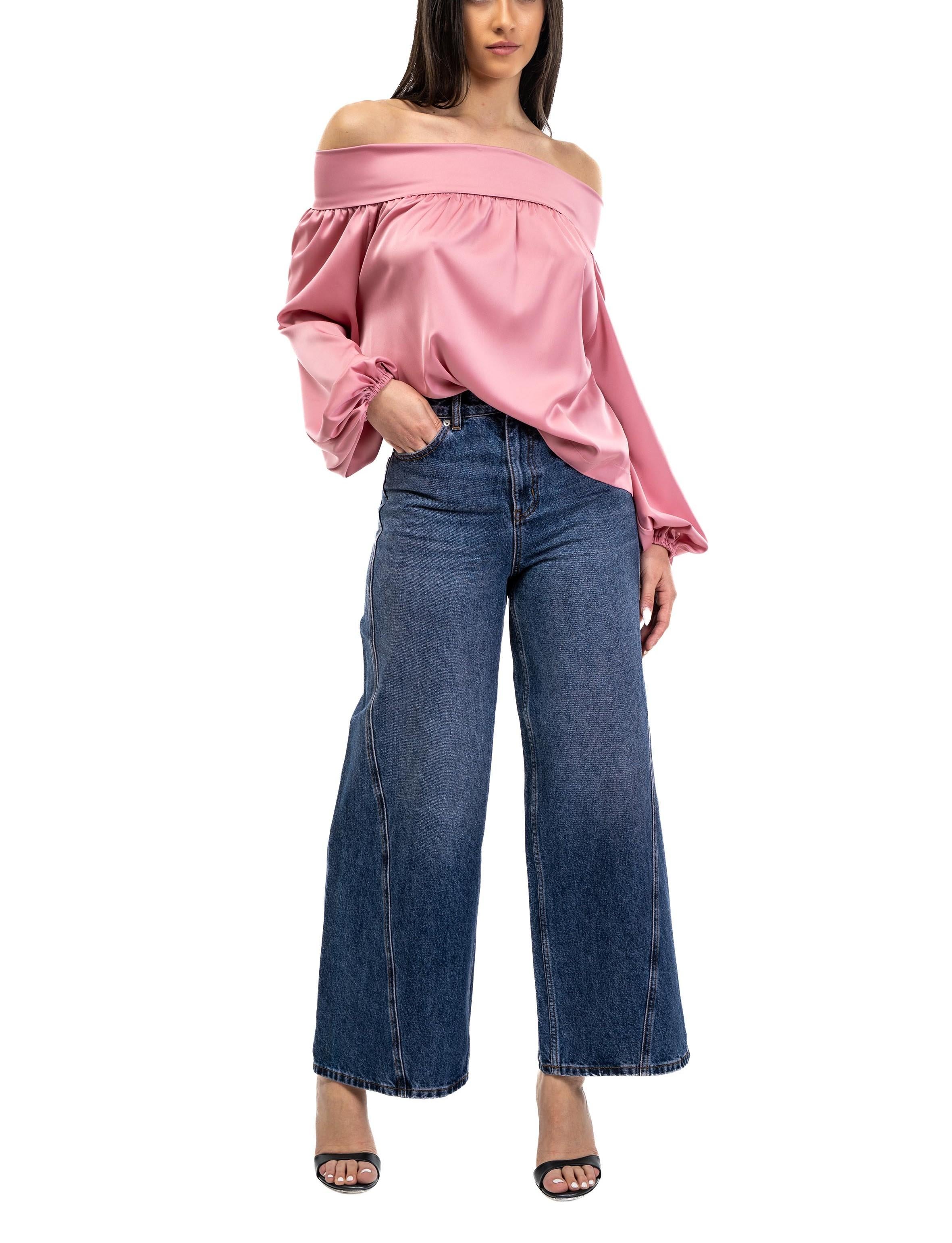 Blusa raso rosa 60670 PEONIA D.EXTERIOR 