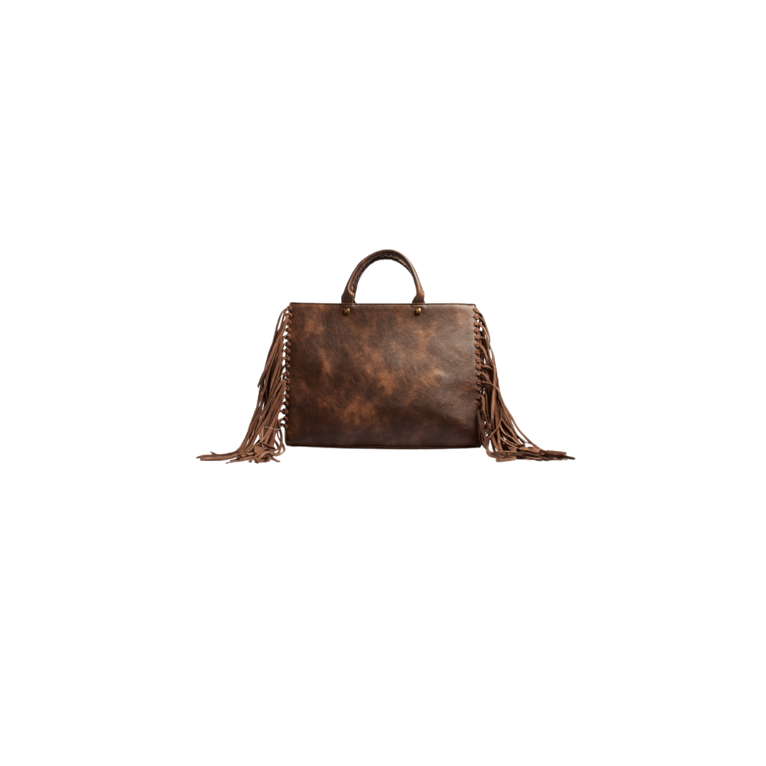 Borsa Texas tote TEXAS TOTE BROWN RUE MADAM 