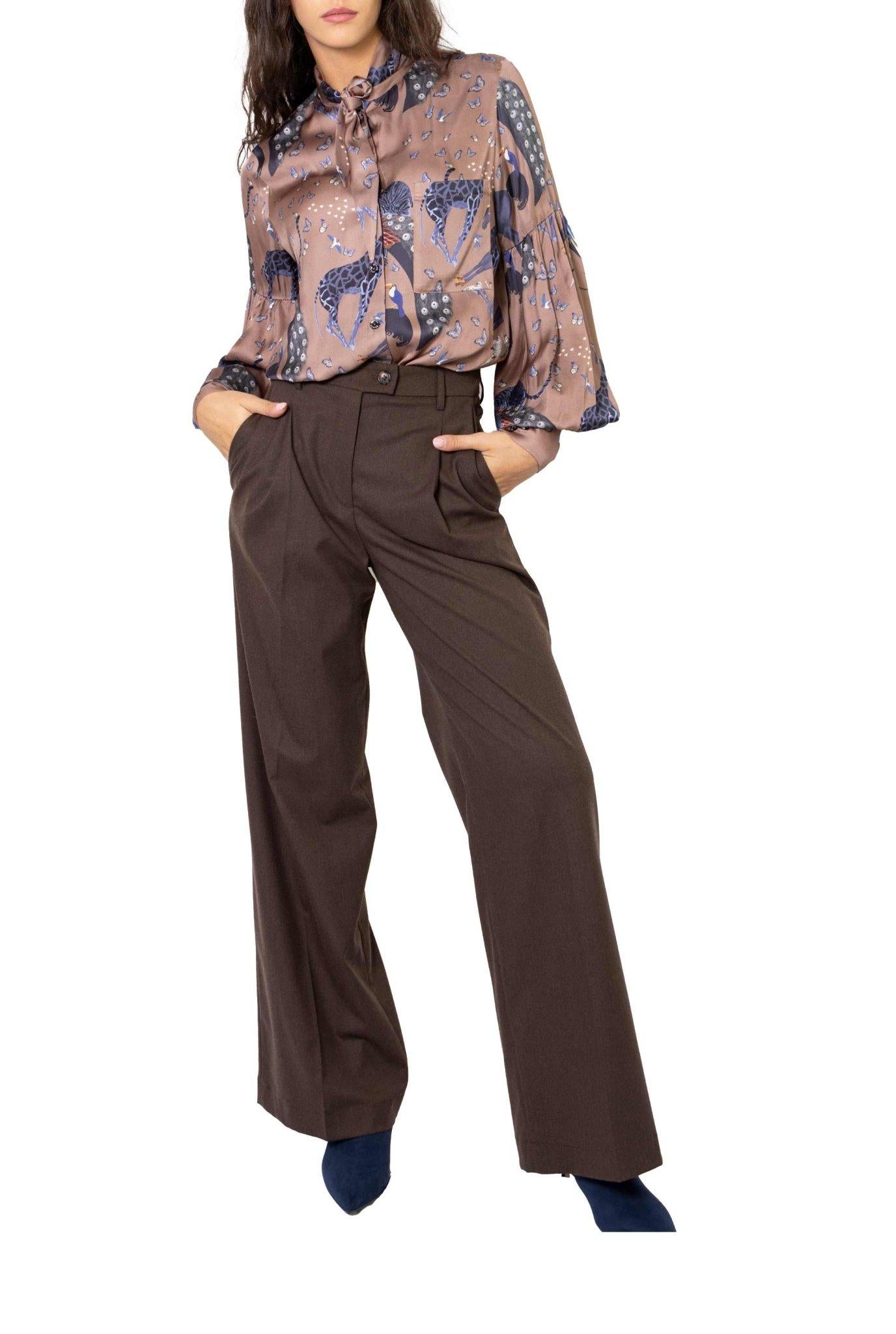 Pantalone palazzo marrone 4023 4232 M ALICE MILLER 