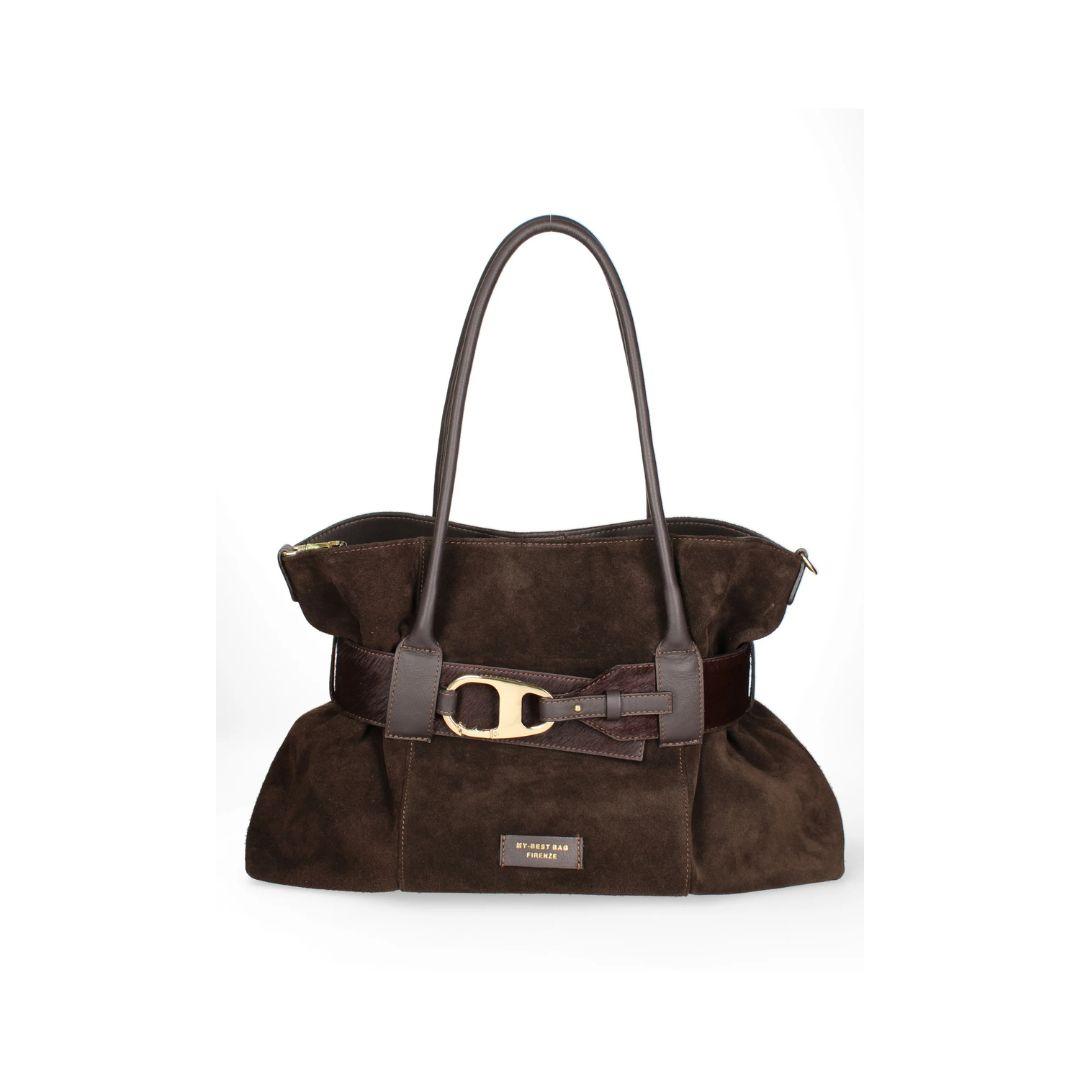 Borsa Margot 1042 in suede testa di moro 1042 MARGOT CHOCOLATE MY BEST BAG 