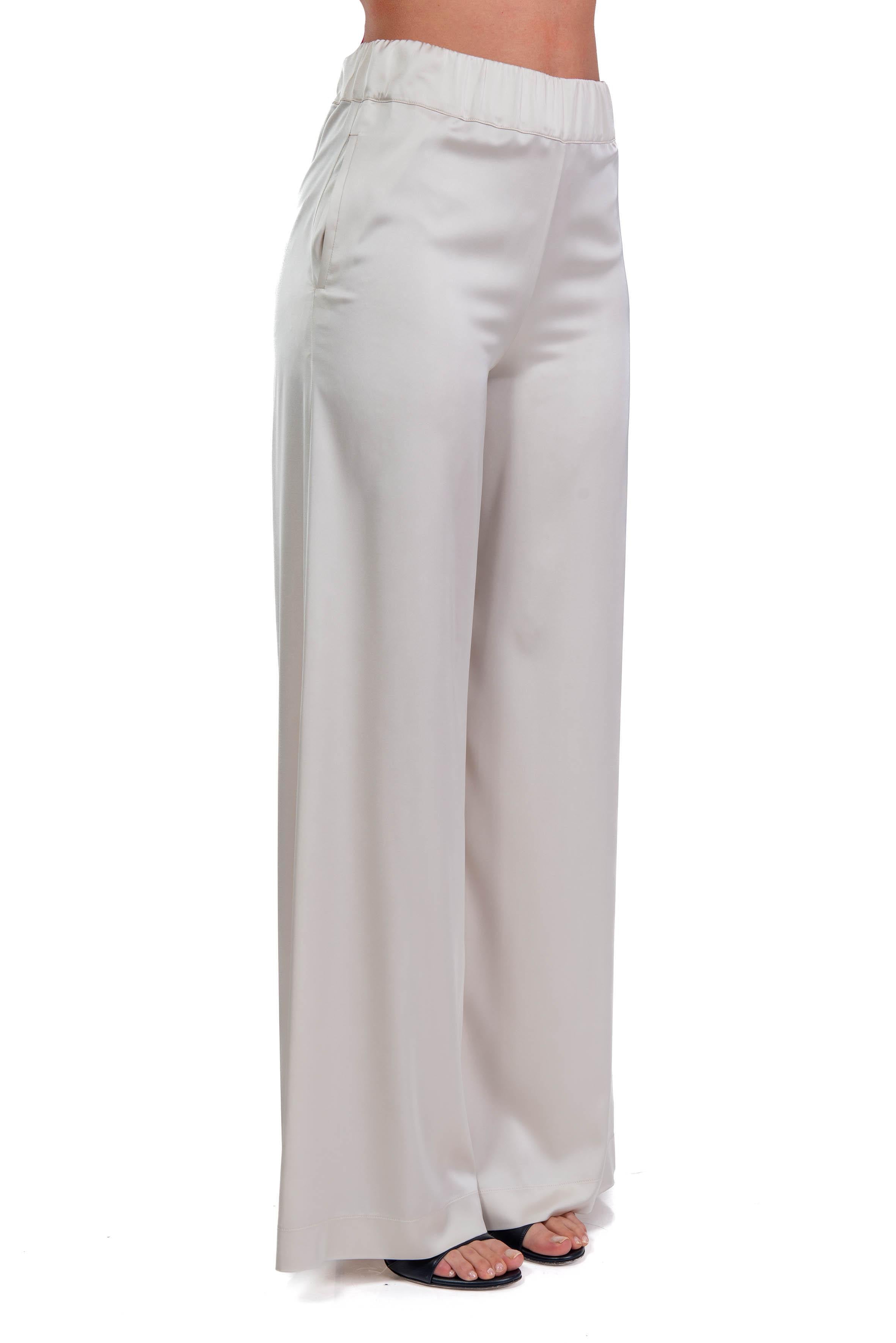 Pantalone palazzo in raso 60657 3 MARMO D.EXTERIOR 