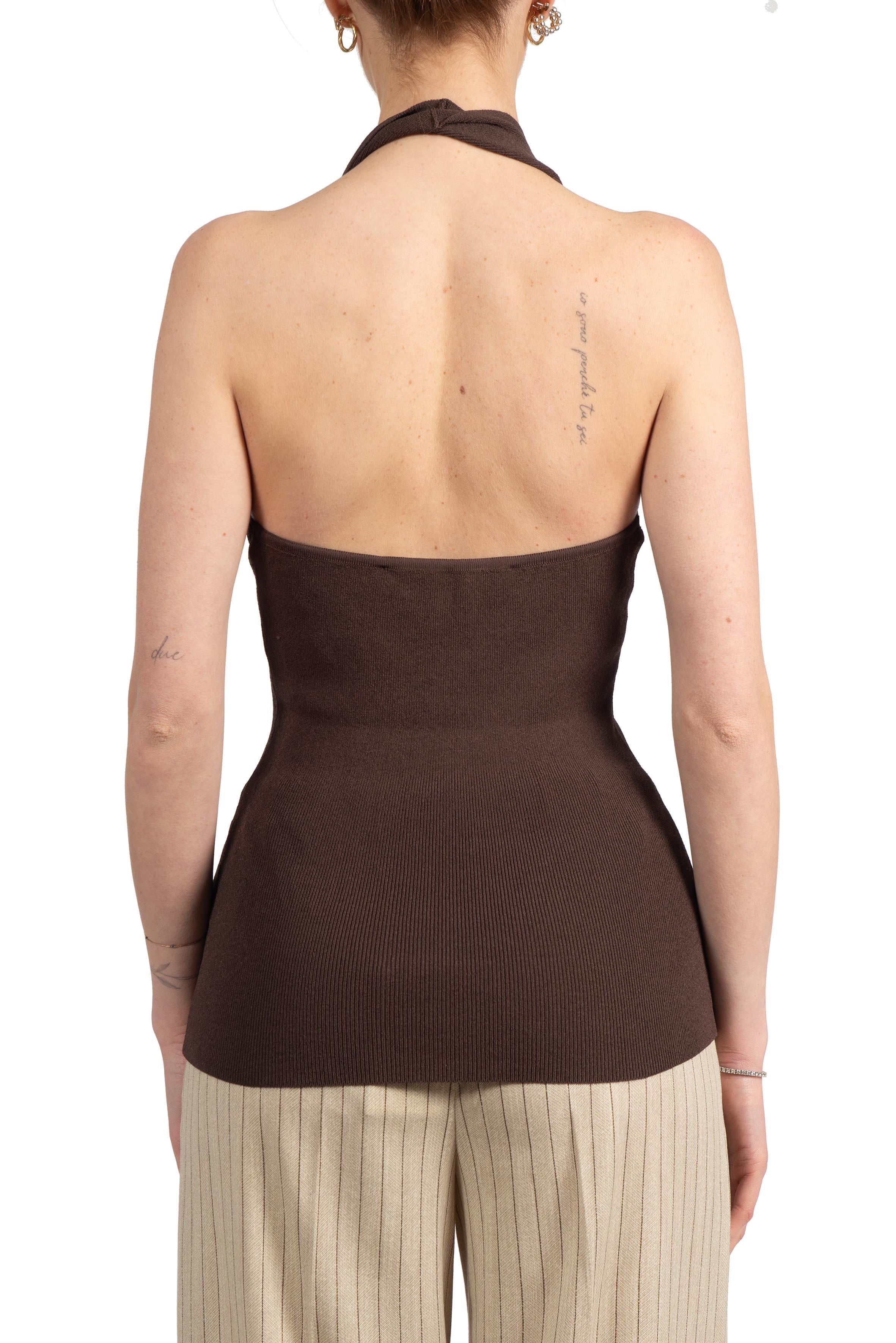 Top scollo incrocio 43350 nocciola 43350 NOCCIOLA FEDERICA TOSI 