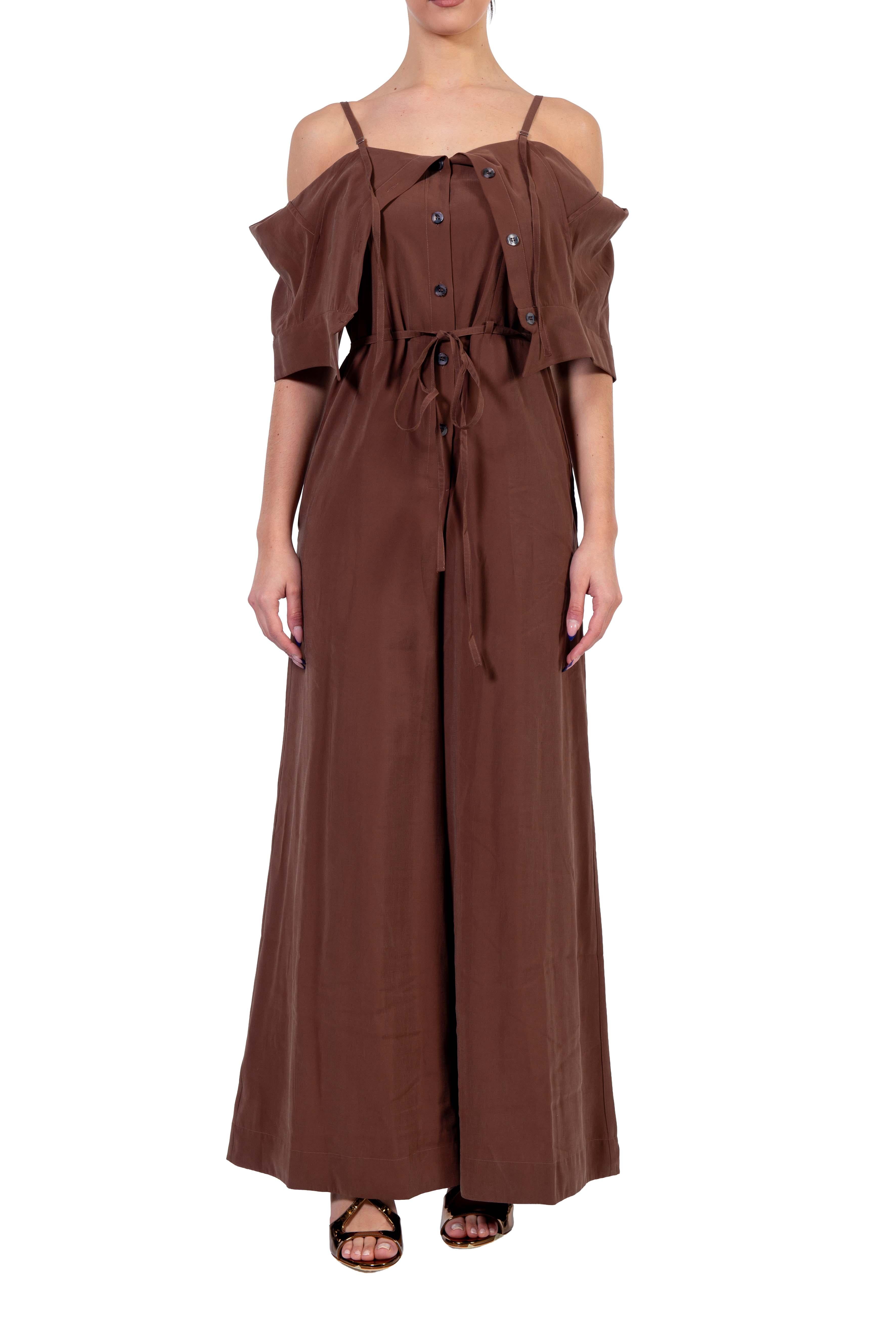 Tuta coccio con spalle scoperte BA852 DESTINY BROWN Balossa 