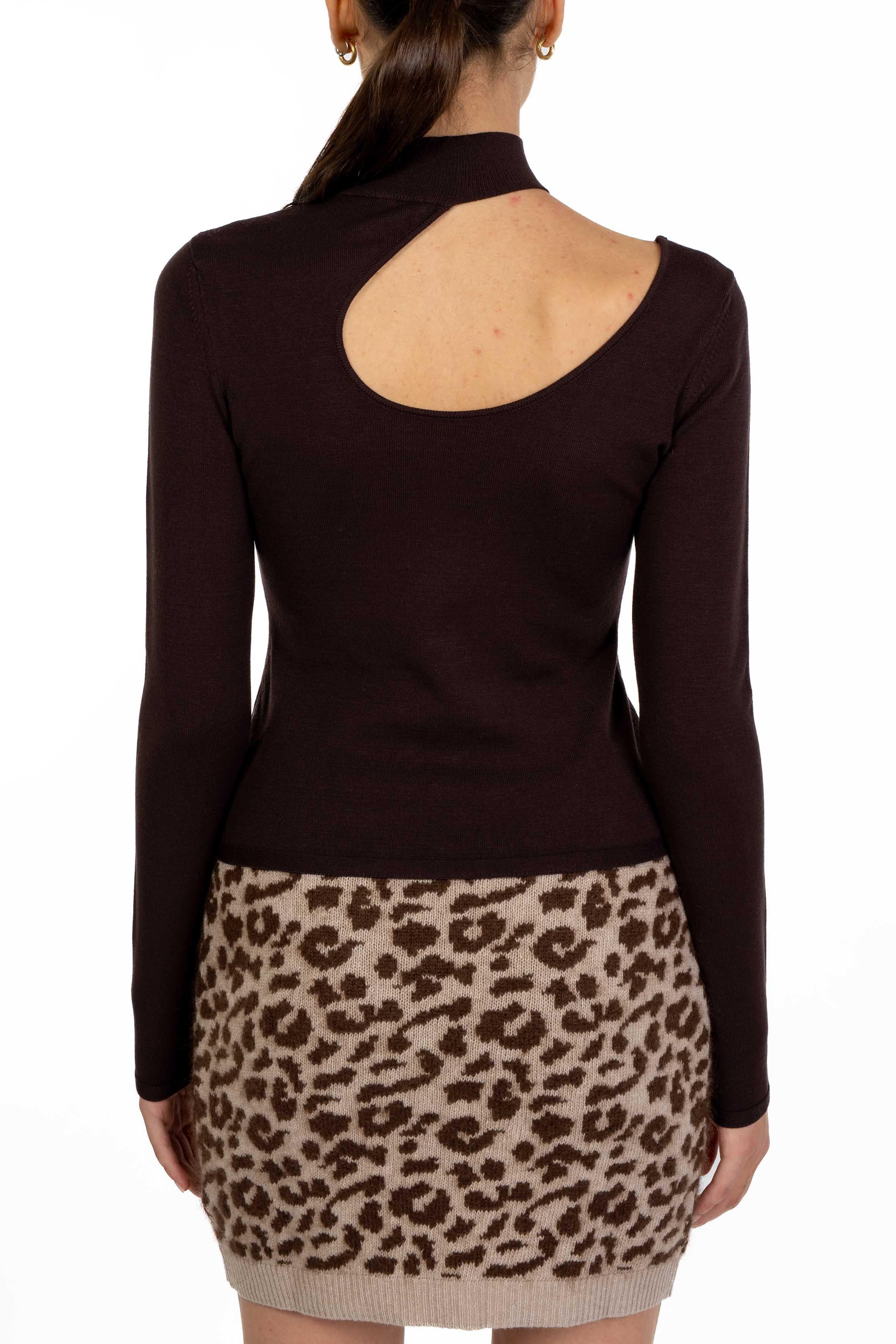 Maglia cut-out marrone 32007 350 MORO FEDERICA TOSI 