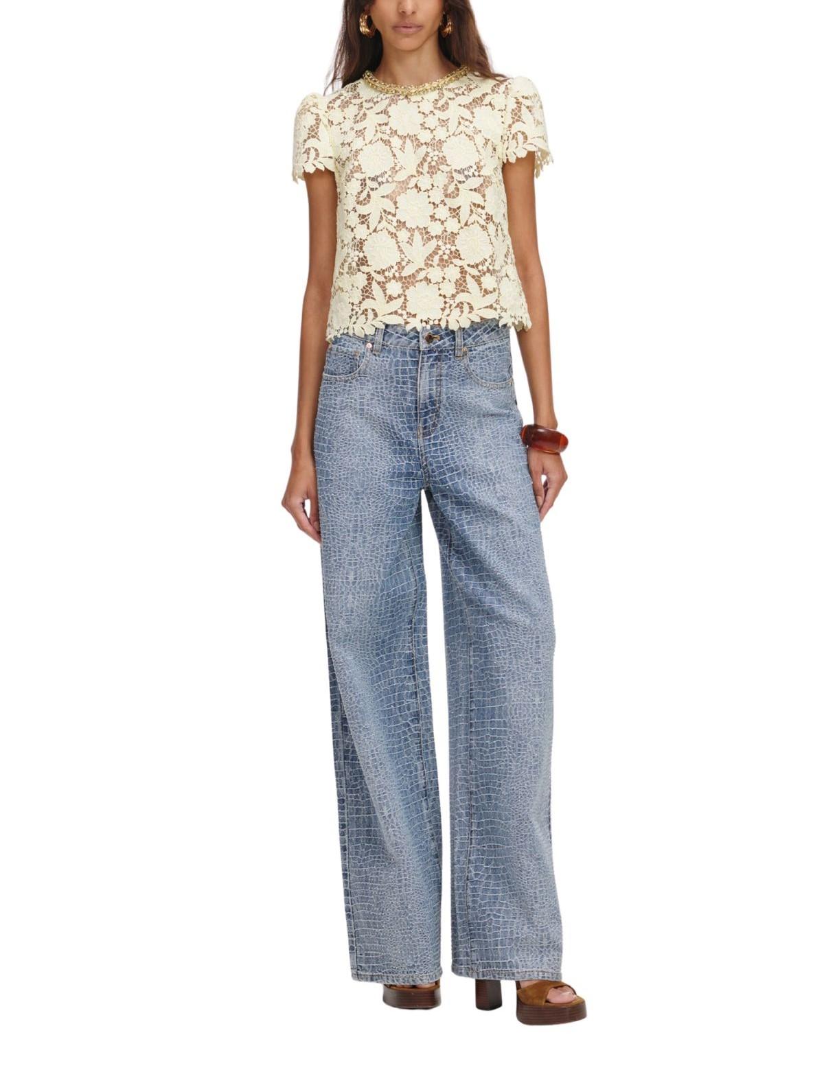 Blusa in pizzo giallo 096TA YELLOW SELF PORTRAIT 