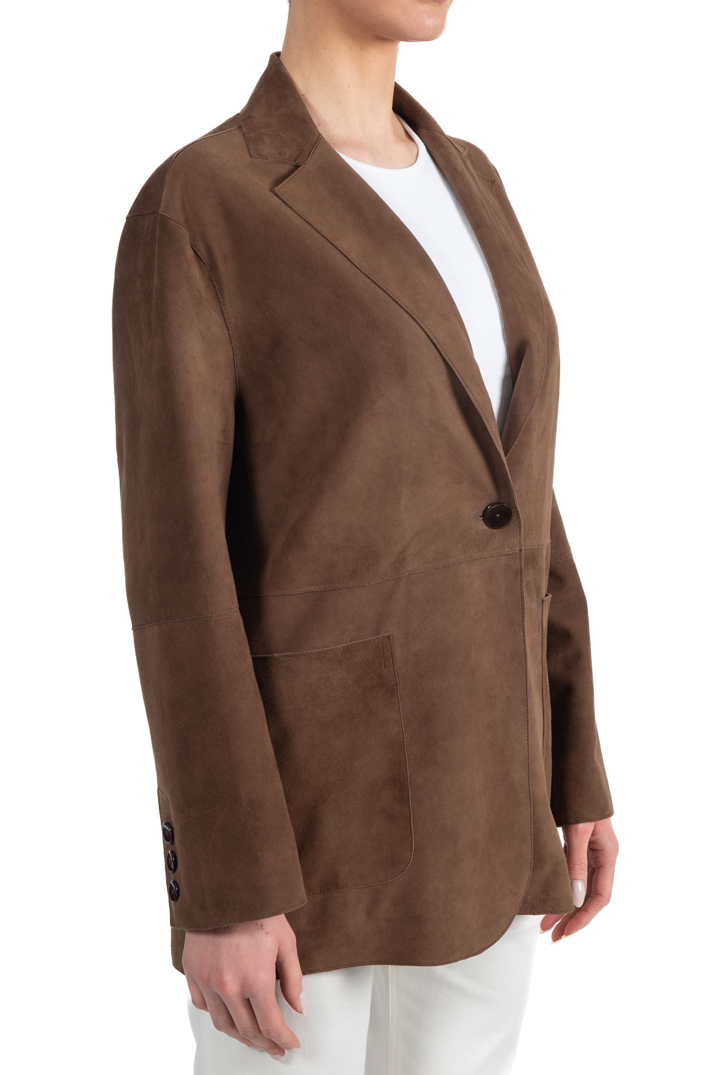 Giacca Bonnie in camoscio marrone BONNIE 126 THE JACKIE LEATHERS 