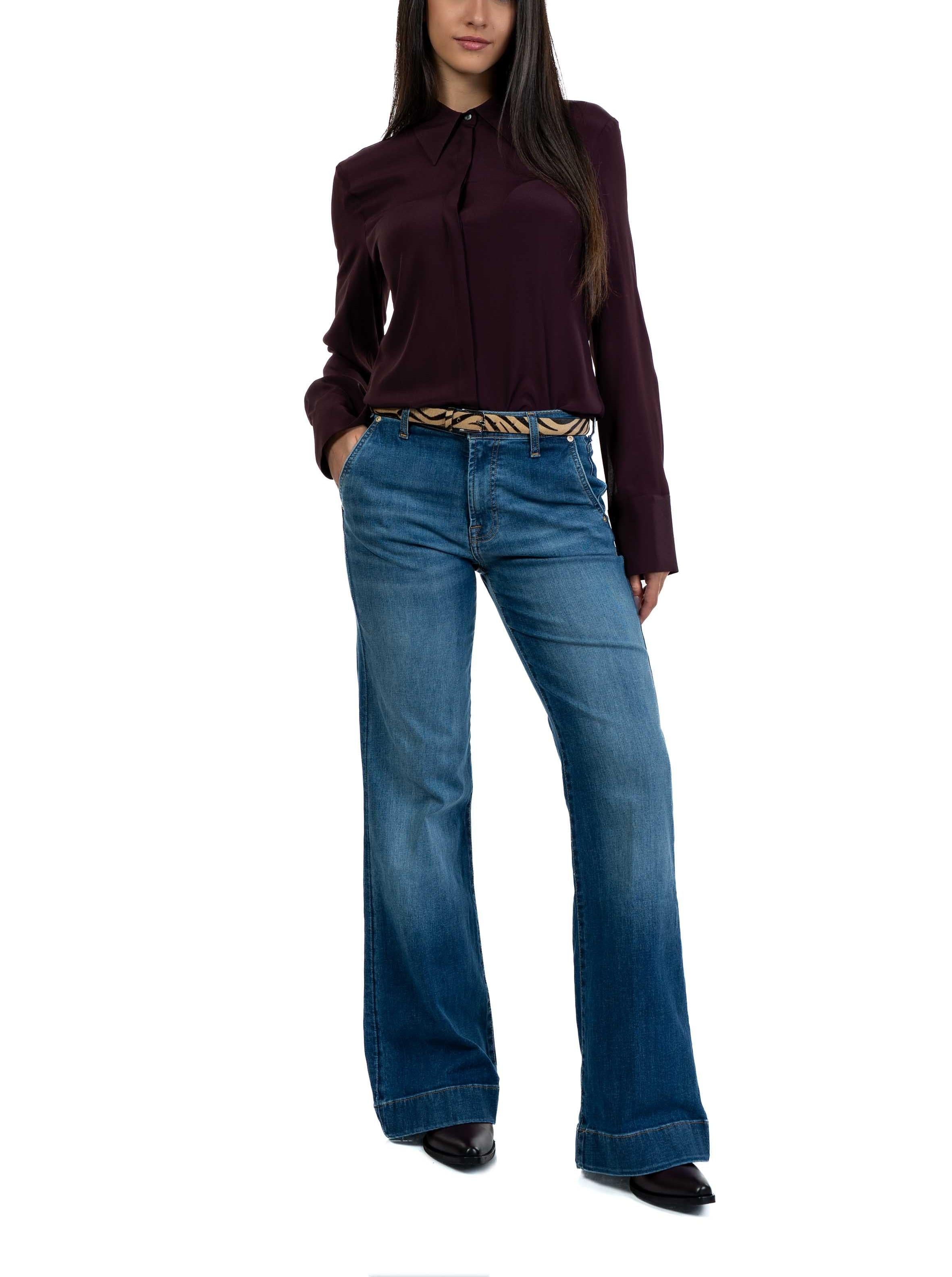 Camicia in misto seta bordò 4494 4057 VINO ALICE MILLER 