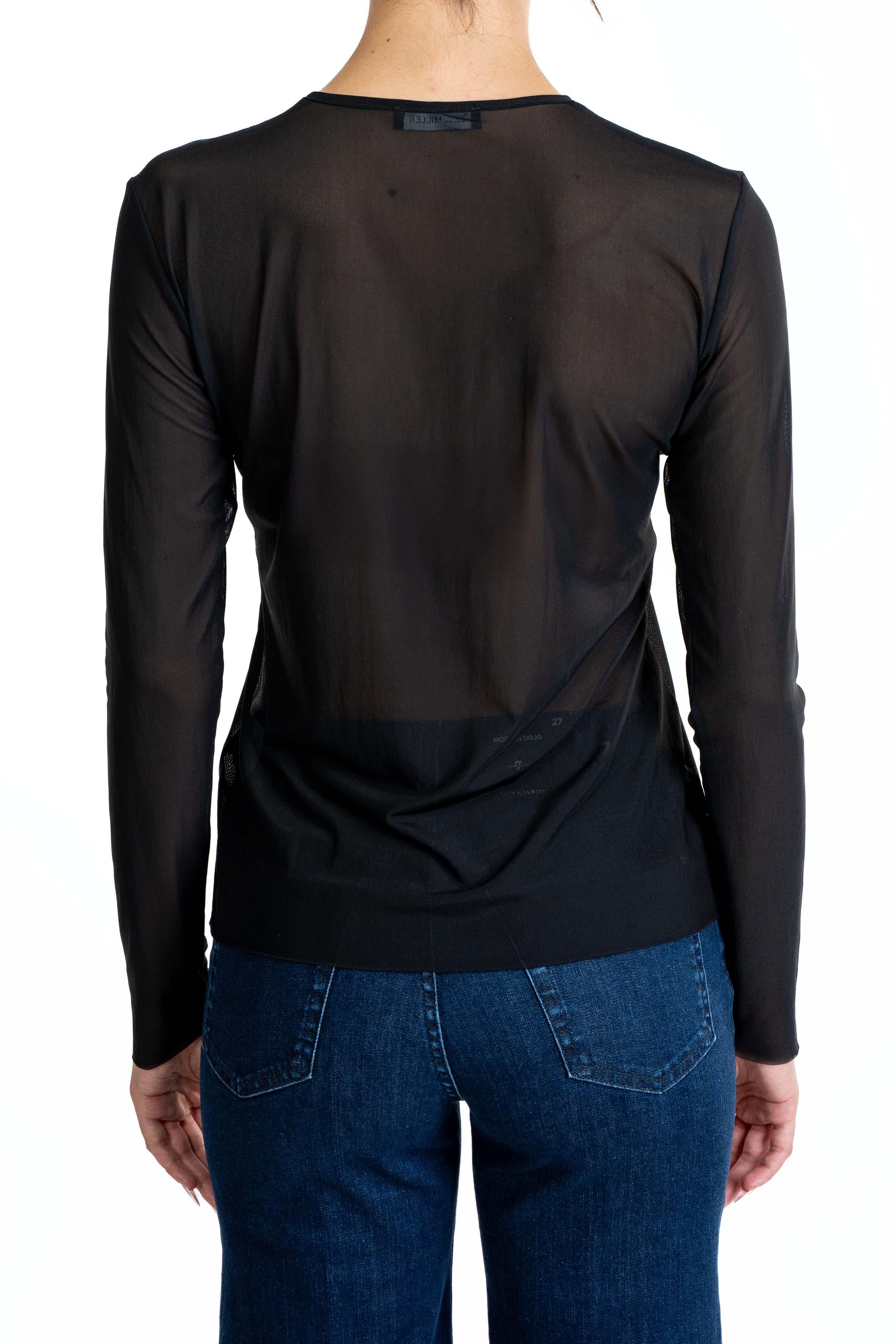 T-shirt in tulle manica lunga 4802 4802 4276 NERO ALICE MILLER 