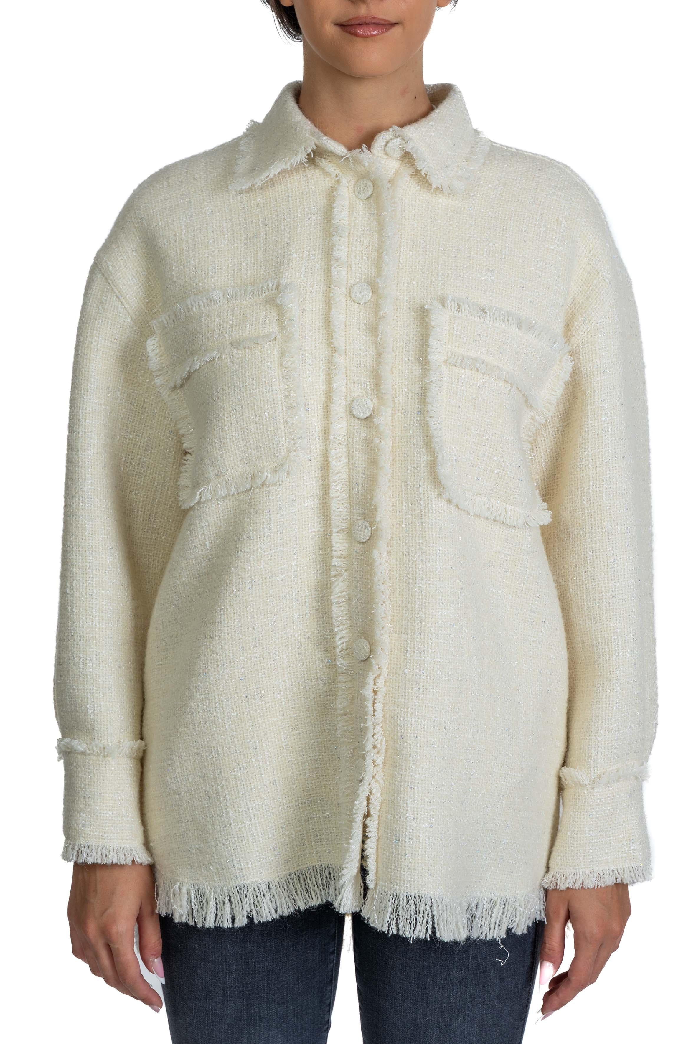 Giacca camicia bouclè 3941MDE22 OFF WHITE MSGM 
