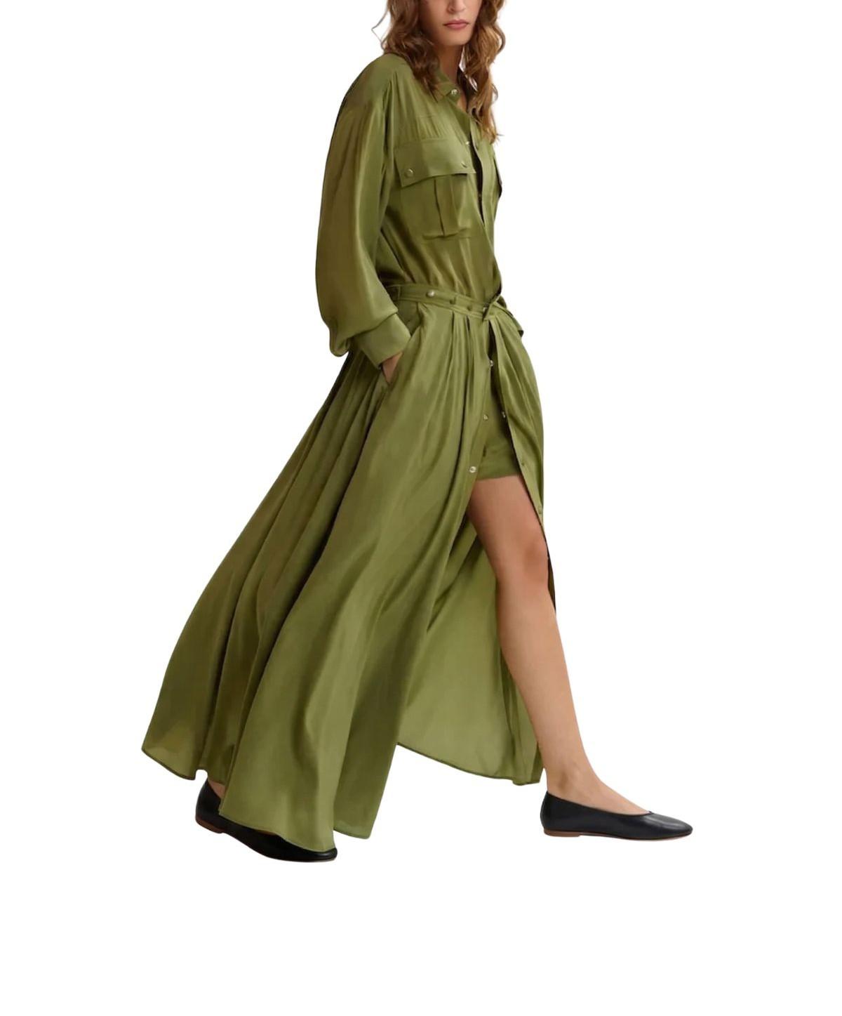 Tutina corta con maxi gonna verde oliva JEBBA OLIVE ESSENTIEL ANTWERP 