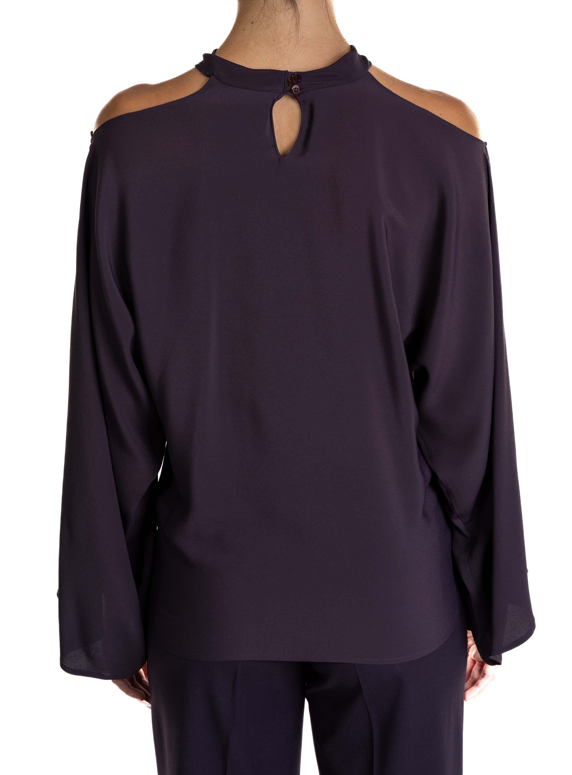 Blouse with Braided Neck 31103 MELANZANO FEDERICA TOSI 