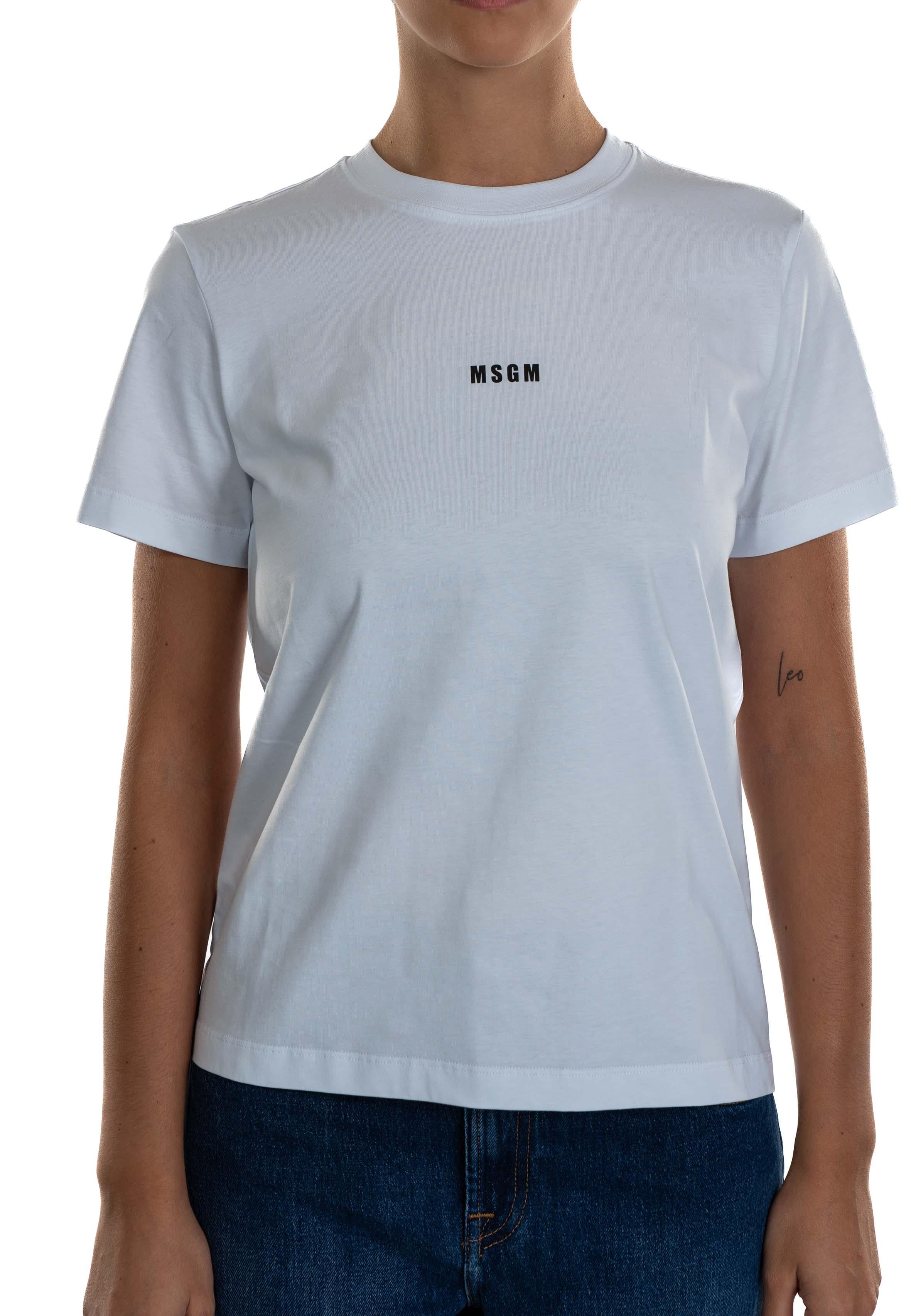 T-shirt logo MSGM  panna. 2000MDM500 OPTICAL WHITE MSGM 