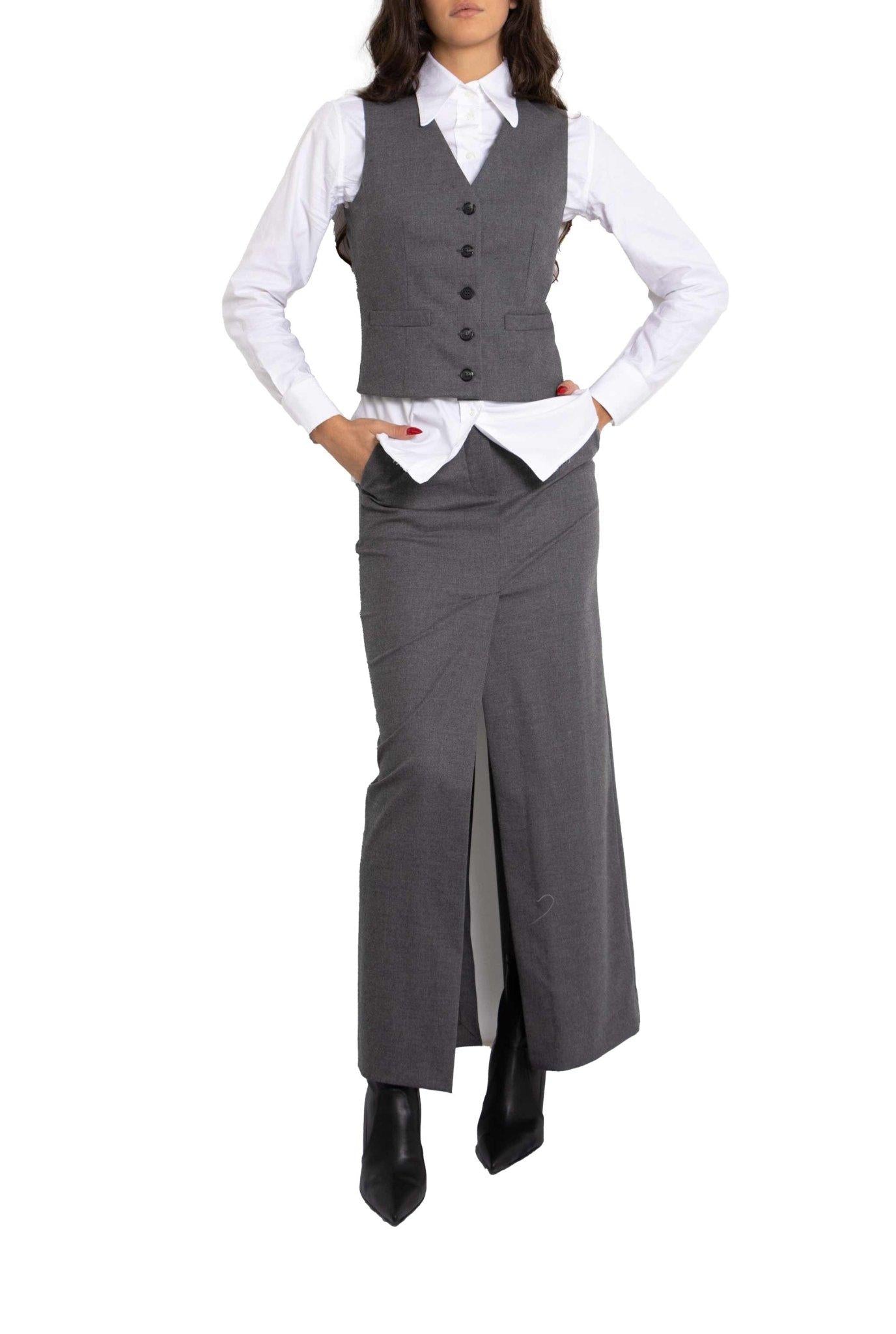 Gonna lunga grigia con spacco centrale 4238 4178 G ALICE MILLER 