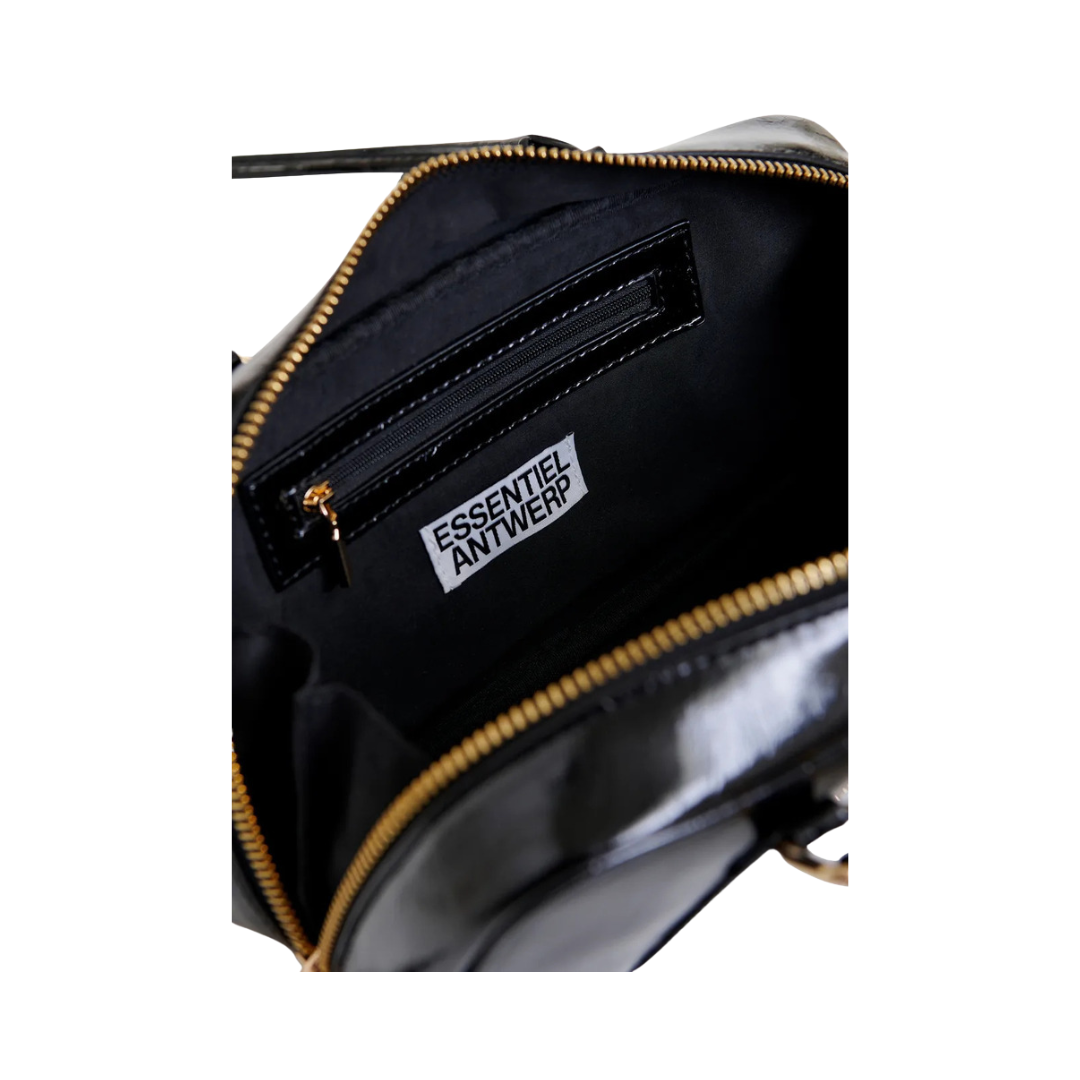 Borsa baguette a tracolla lucida nera IZODIAC BLACK ESSENTIEL ANTWERP 