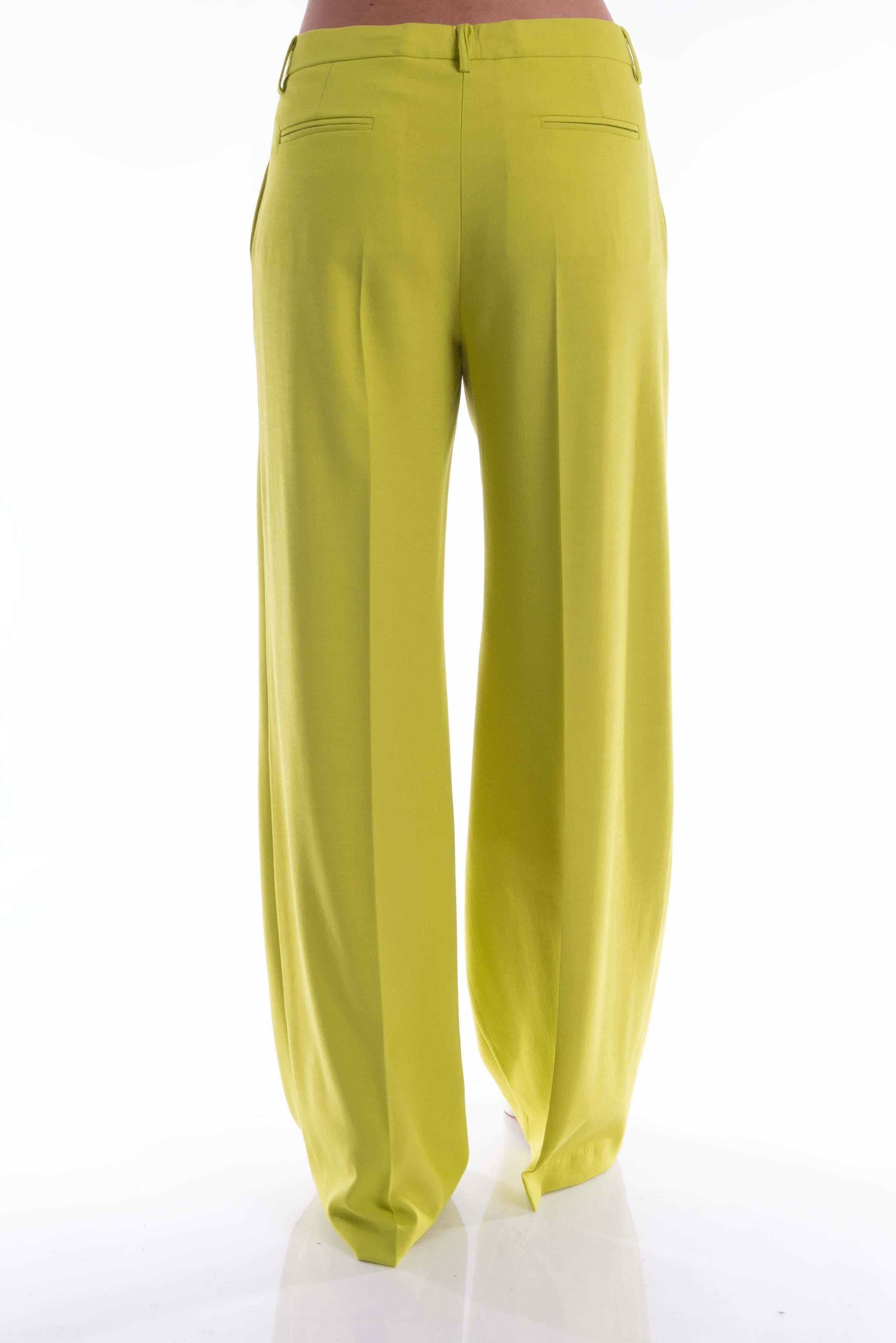 Pantalone in viscosa verde acido J3954003 V JUCCA 