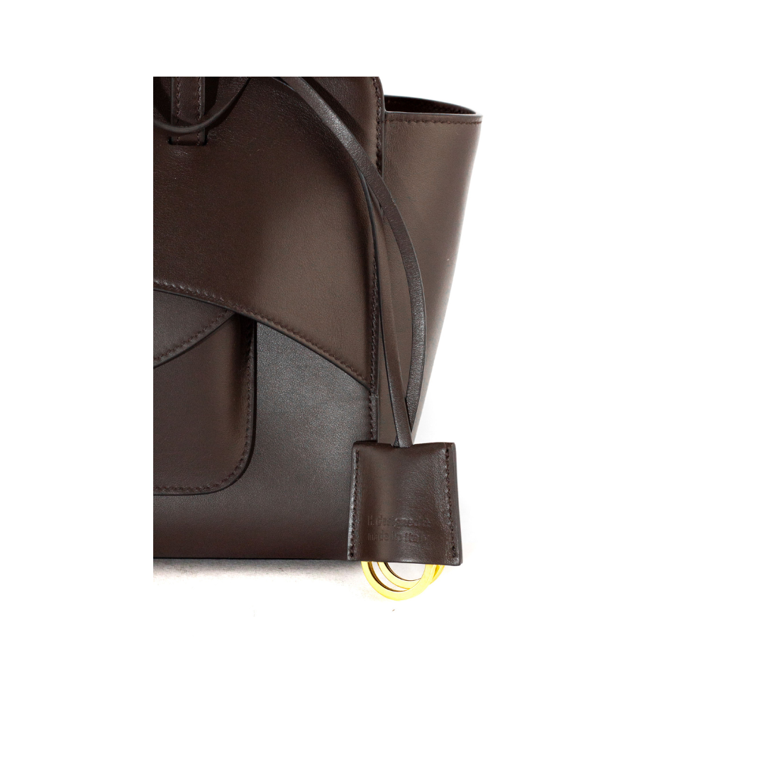 Borsa Flap M testa di moro FLAP M PREMIER DARK BROWN HIDESINS 