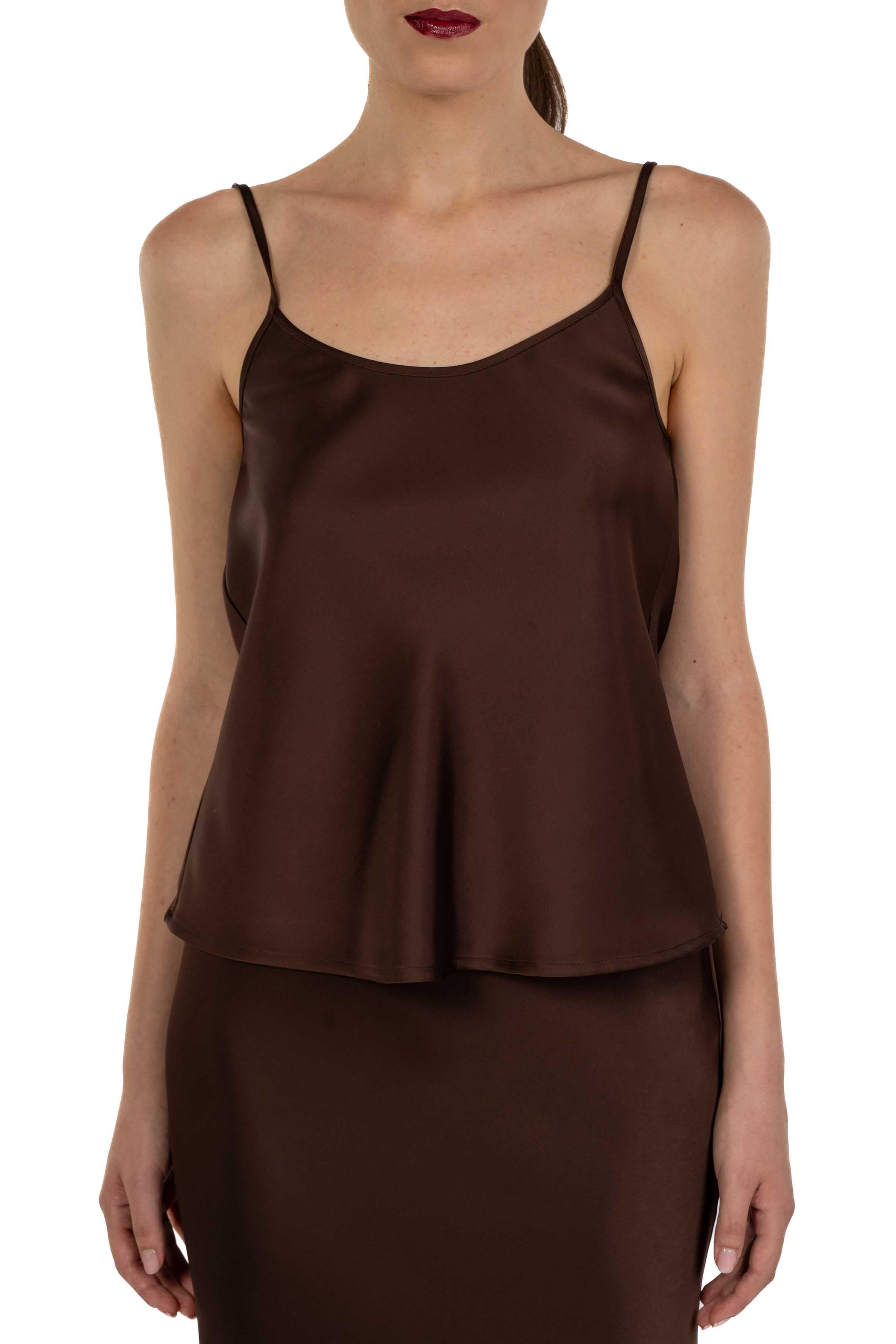 Top in raso marrone 4165 4331 CAFFE ALICE MILLER 