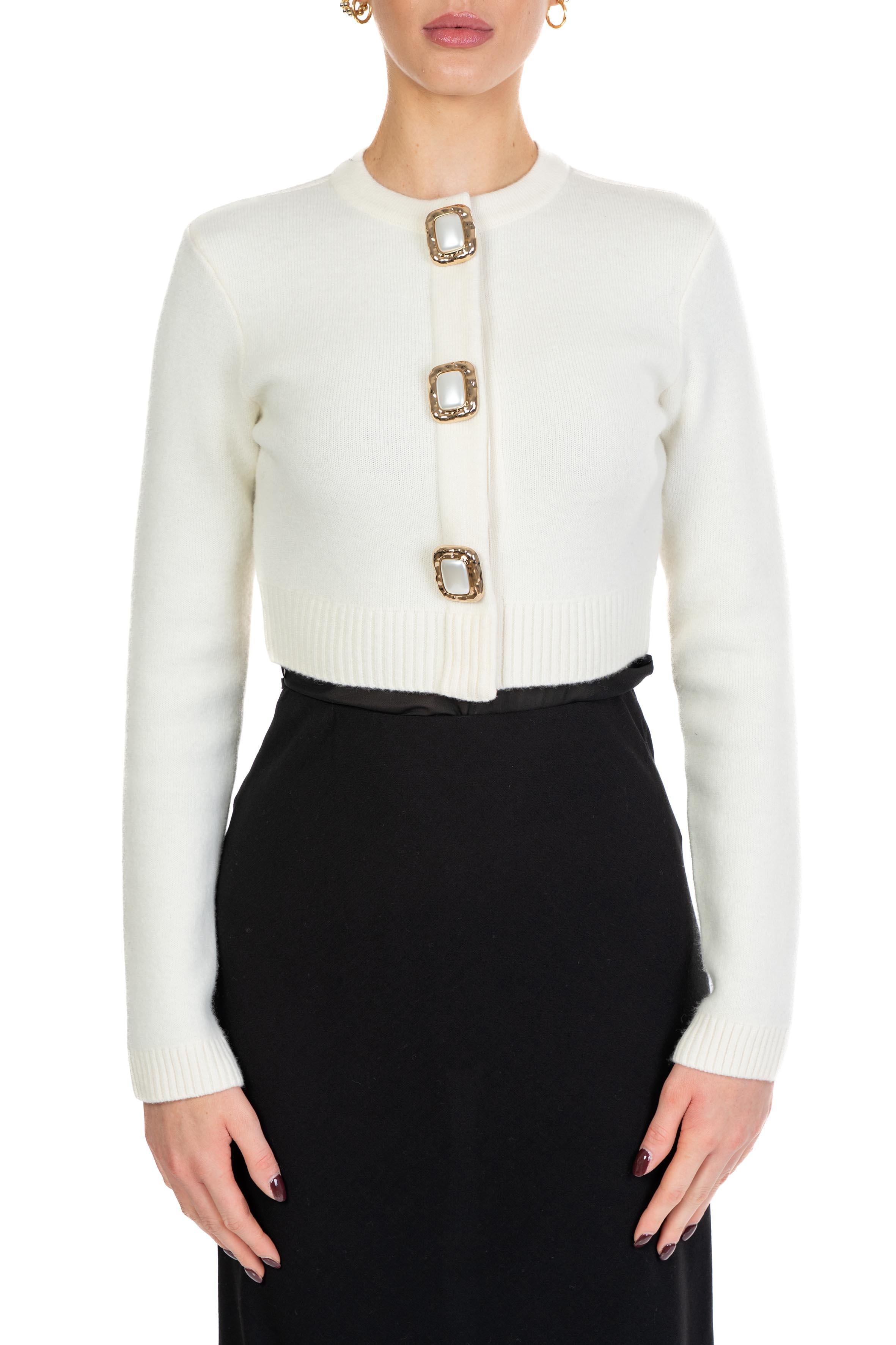 Cardigan in lana 018C CREAM SELF PORTRAIT 