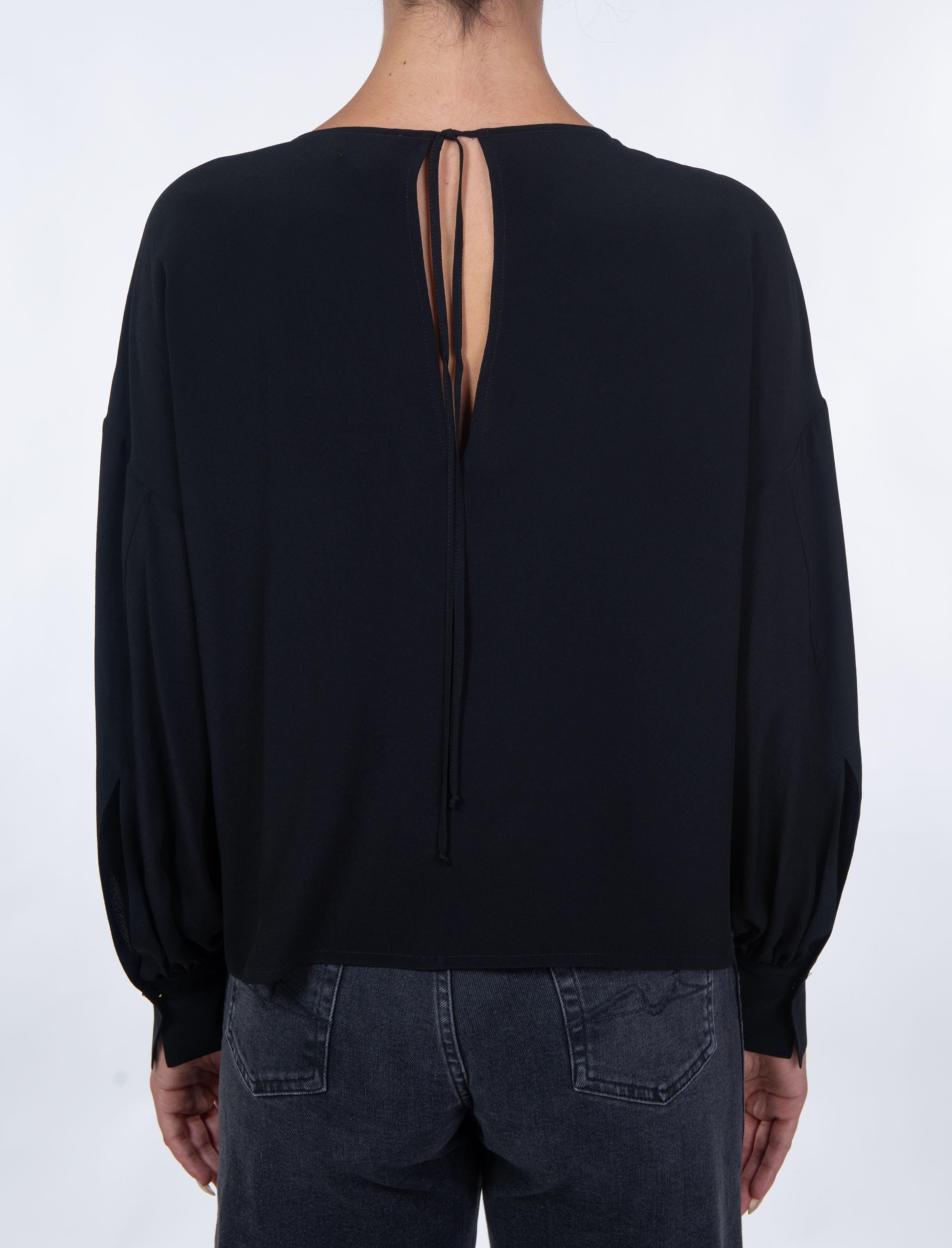 Blusa in misto seta nero J4052000 N JUCCA 