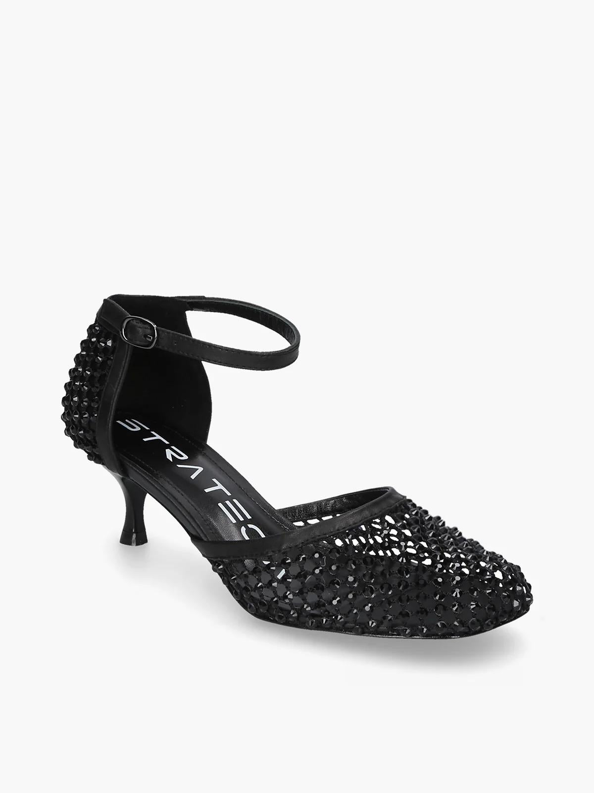 Scarpe con strass nero R15 N STRATEGIA 
