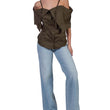 Camicia in cotone verde militare