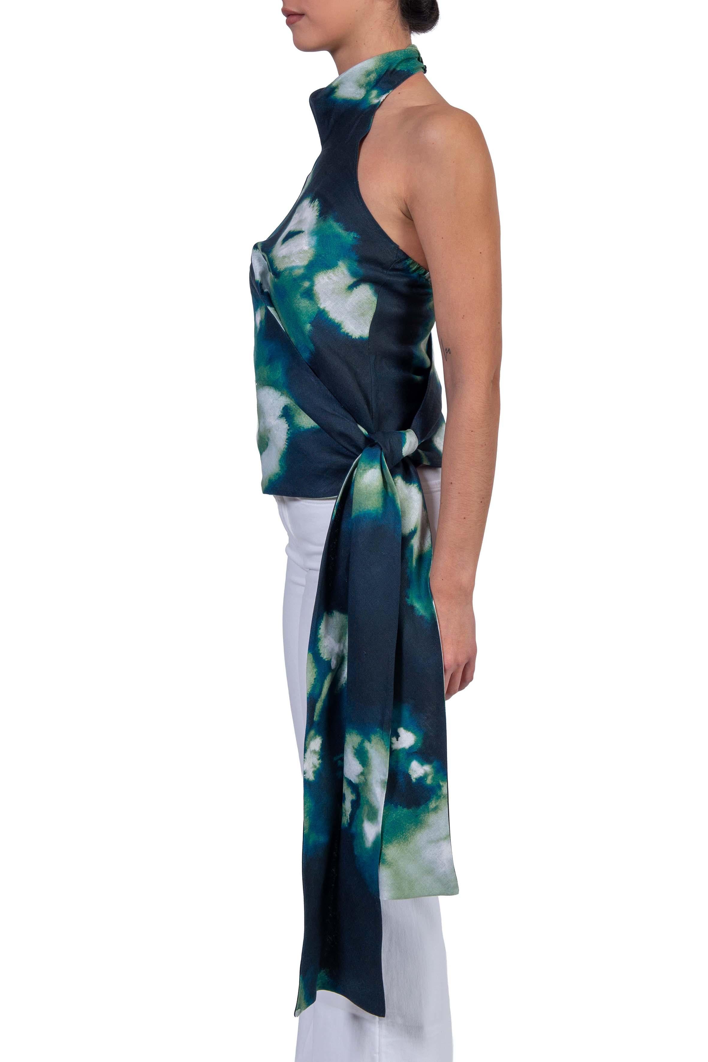 Top Blanca collo a cratere fantasia blu BLANCA L6SL64 NOTTE LIVIANA CONTI 