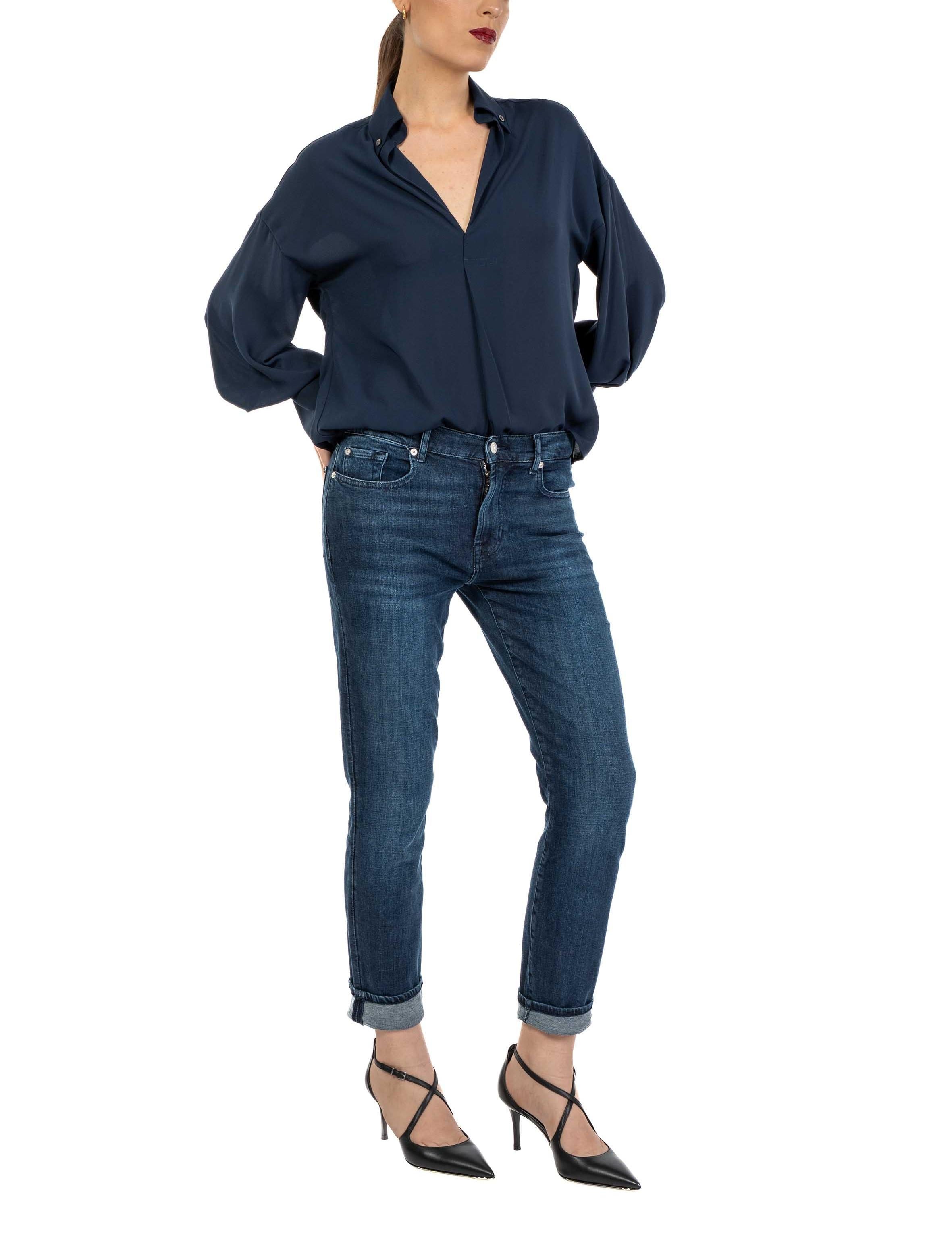 Blusa scollo a V blu 4032 2859 B ALICE MILLER 