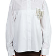 Camicia oversize bianca con decotazioni