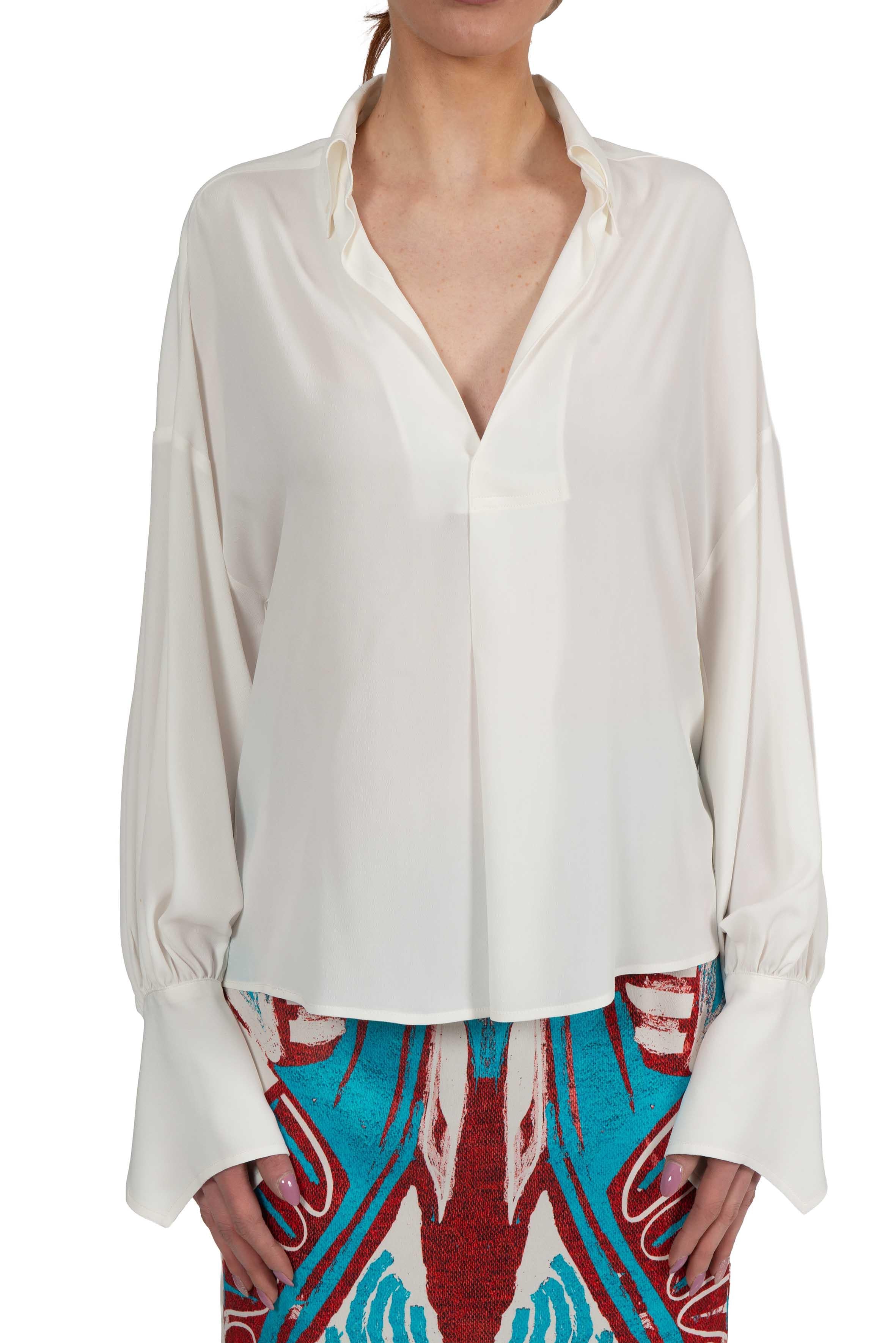 Blusa bianca scollo a V 4032 4057 BIANCO ALICE MILLER 