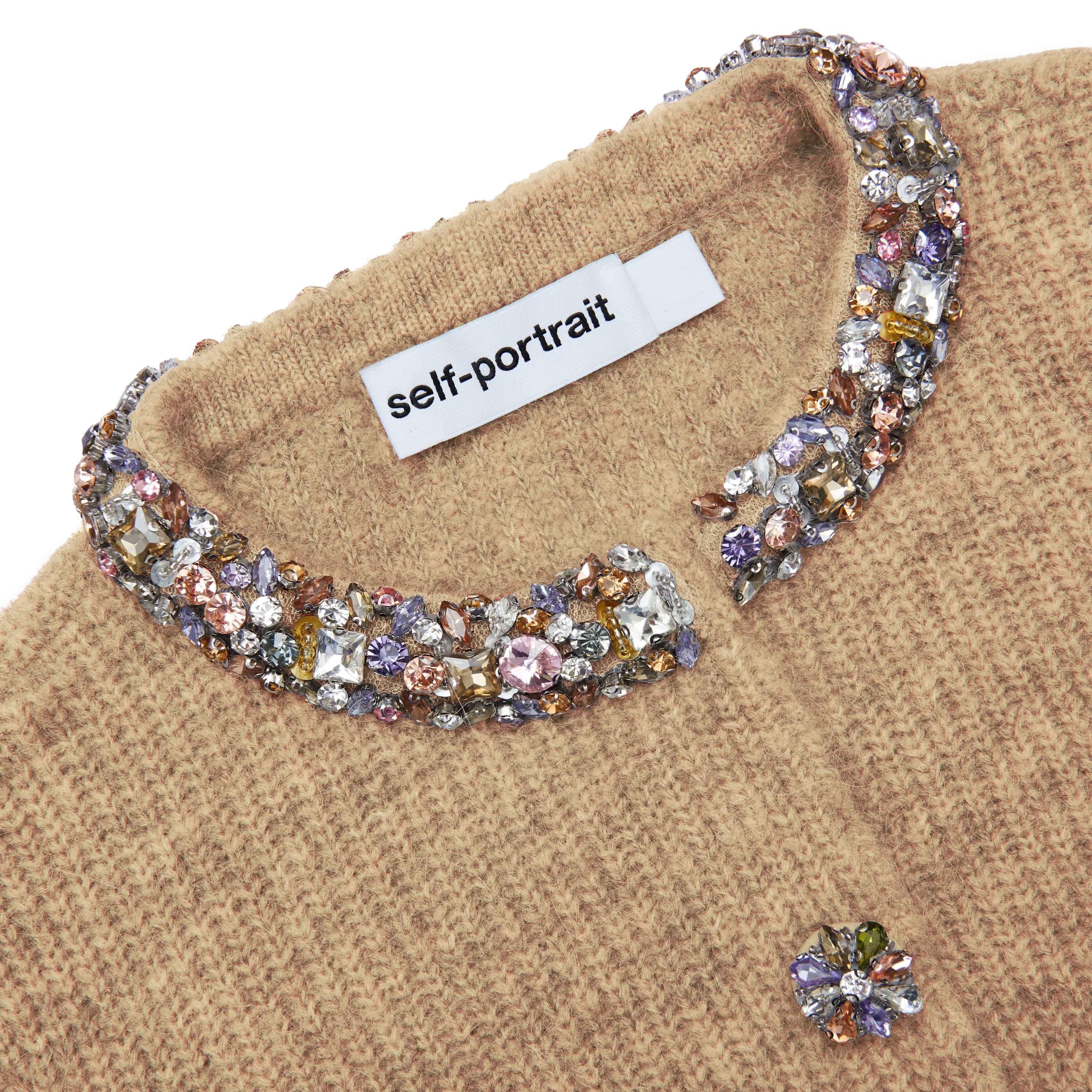 Cardigan bottoni gioiello 135C BROWN SELF PORTRAIT 