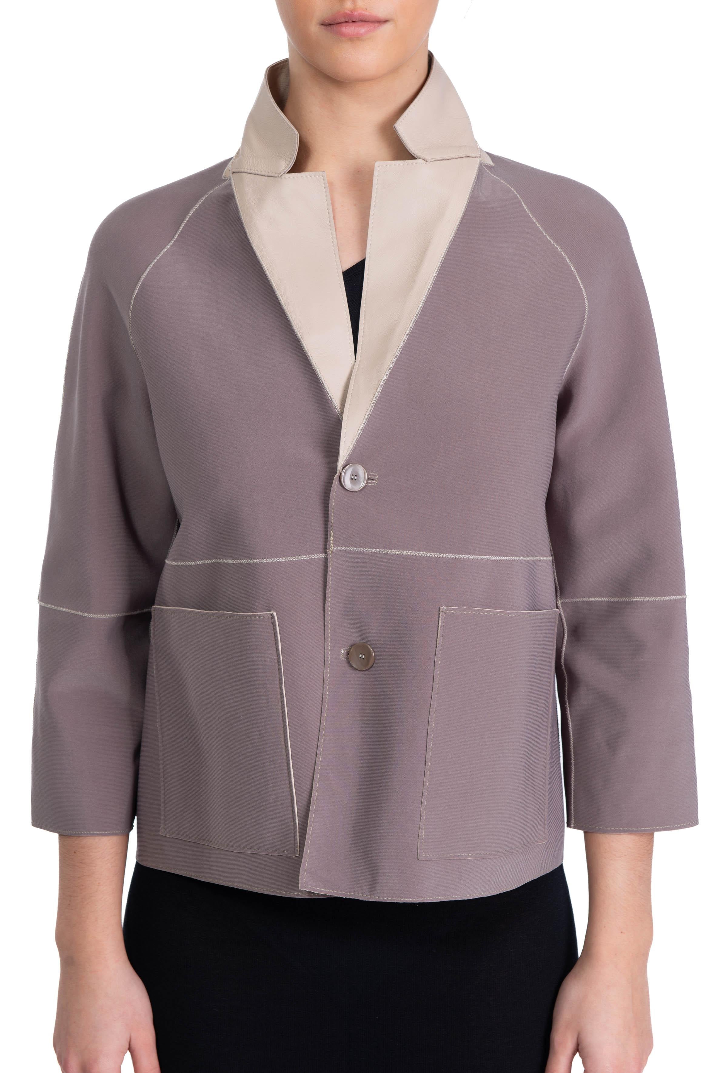 Giacca Loren corta in pelle reversibile latte LOREN REVERSIBILE LATTE THE JACKIE LEATHERS 