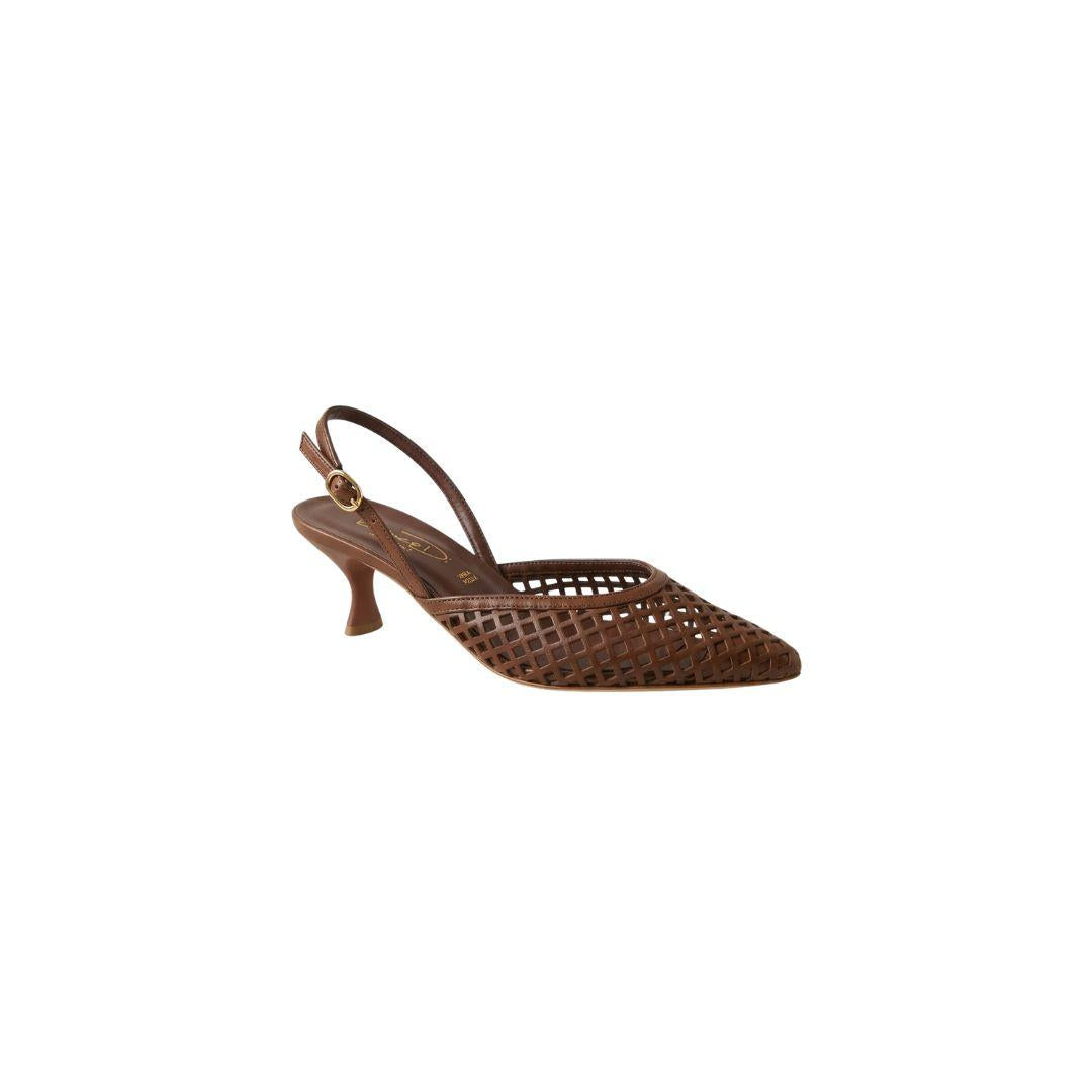 Slingback traforata 1666 testa di moro 1666 CHOCO BIANCA DI 