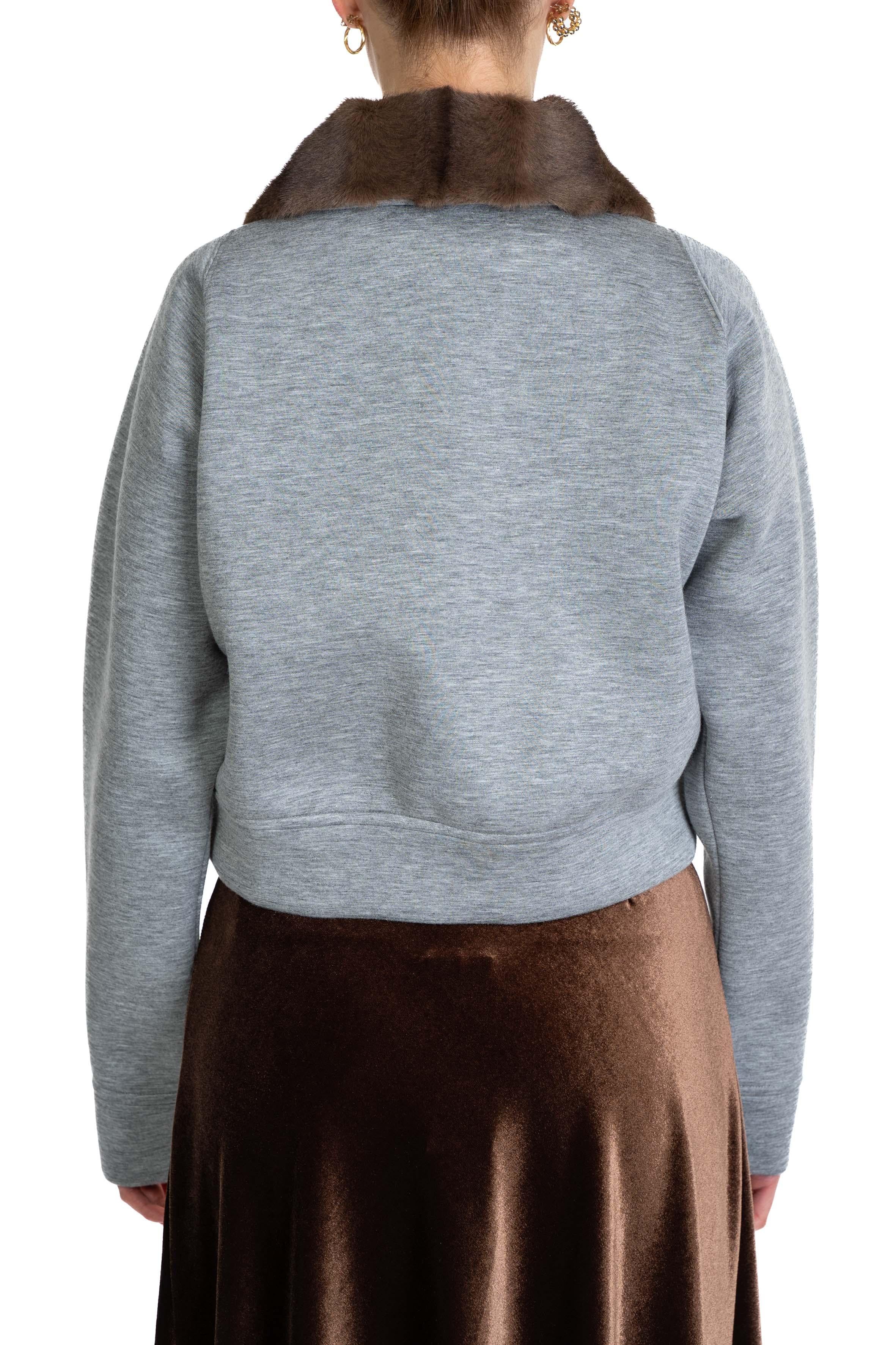 Felpa con collo E011 GRIGIO N° 21 