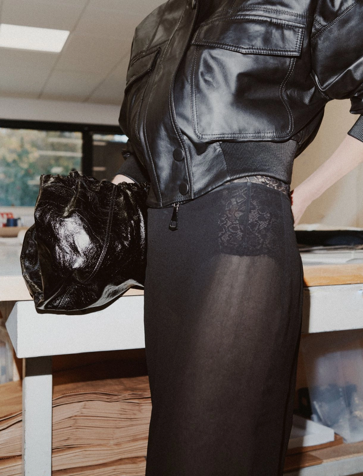 gonna nera fluida LINGERIE 004 MARELLA 