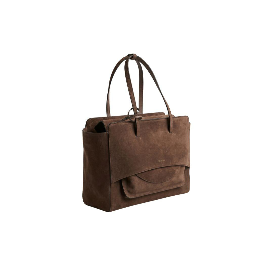 Borsa Flap L suede cioccolato FLAP L SUEDE CHOCOLATE HIDESINS 