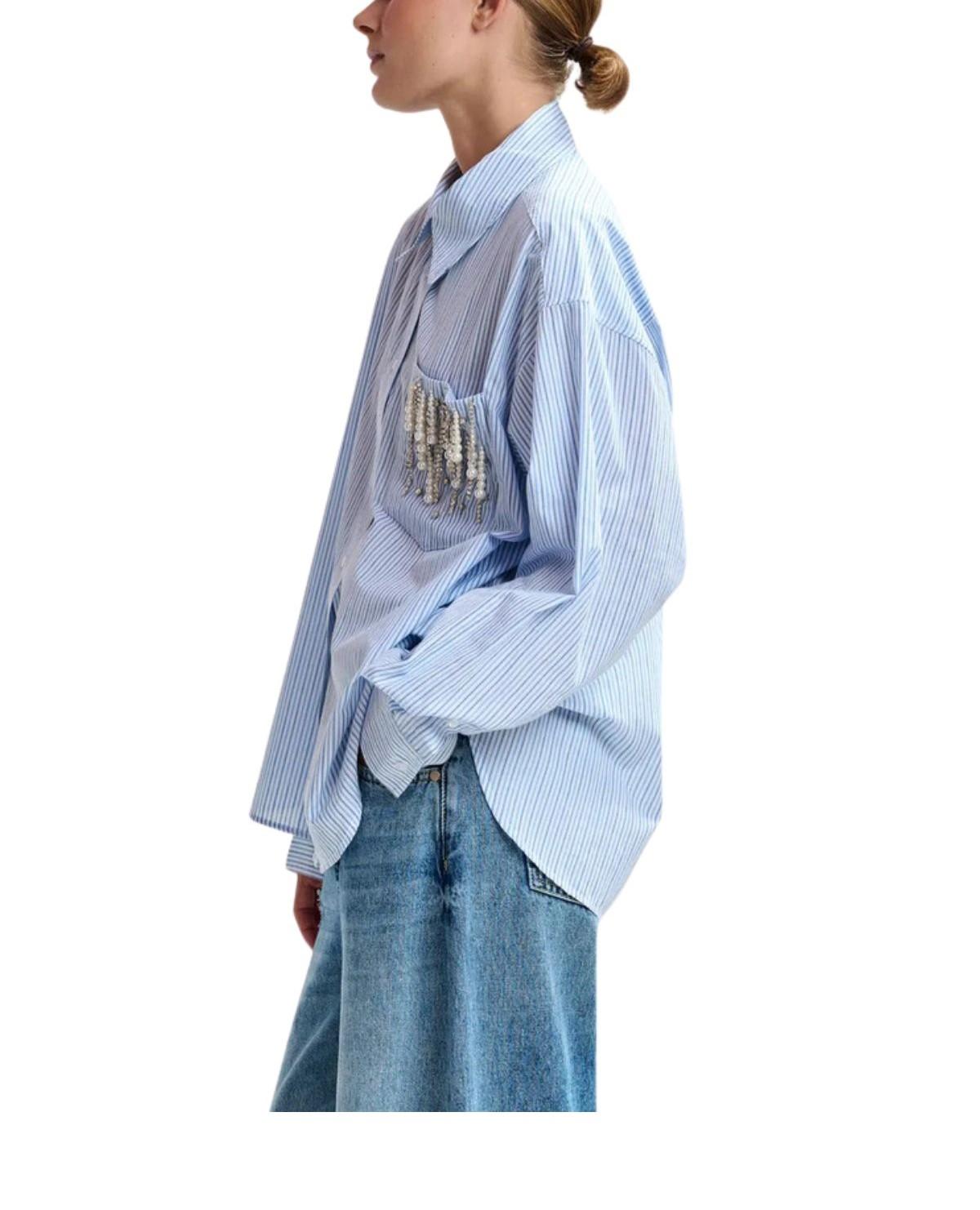 Camicia oversize a righe con decotazioni JOMMEKE OFF WHITE ESSENTIEL ANTWERP 