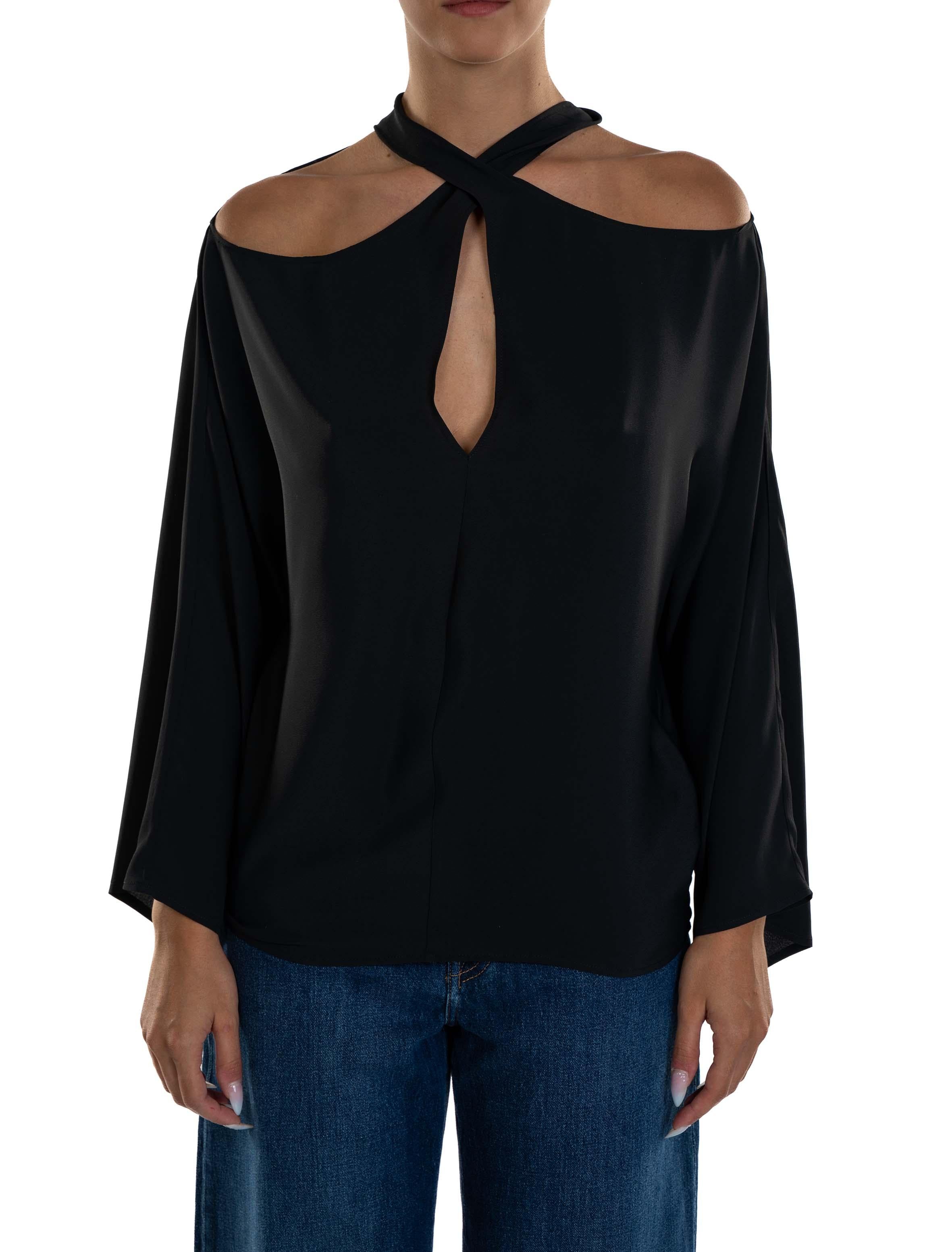 Blusa collo intrecciato 31103 NERO FEDERICA TOSI 