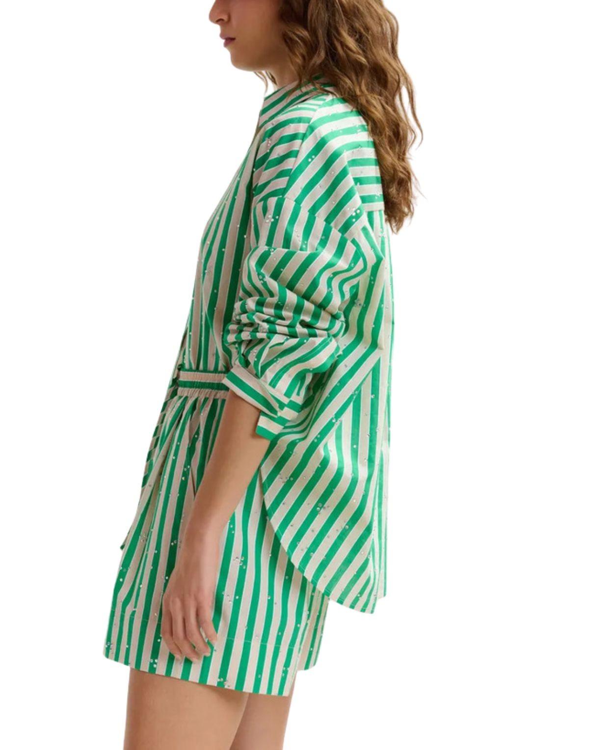 Camicia Jelief a righe verdi JELIEF SHIRT OFF WHITE ESSENTIEL ANTWERP 