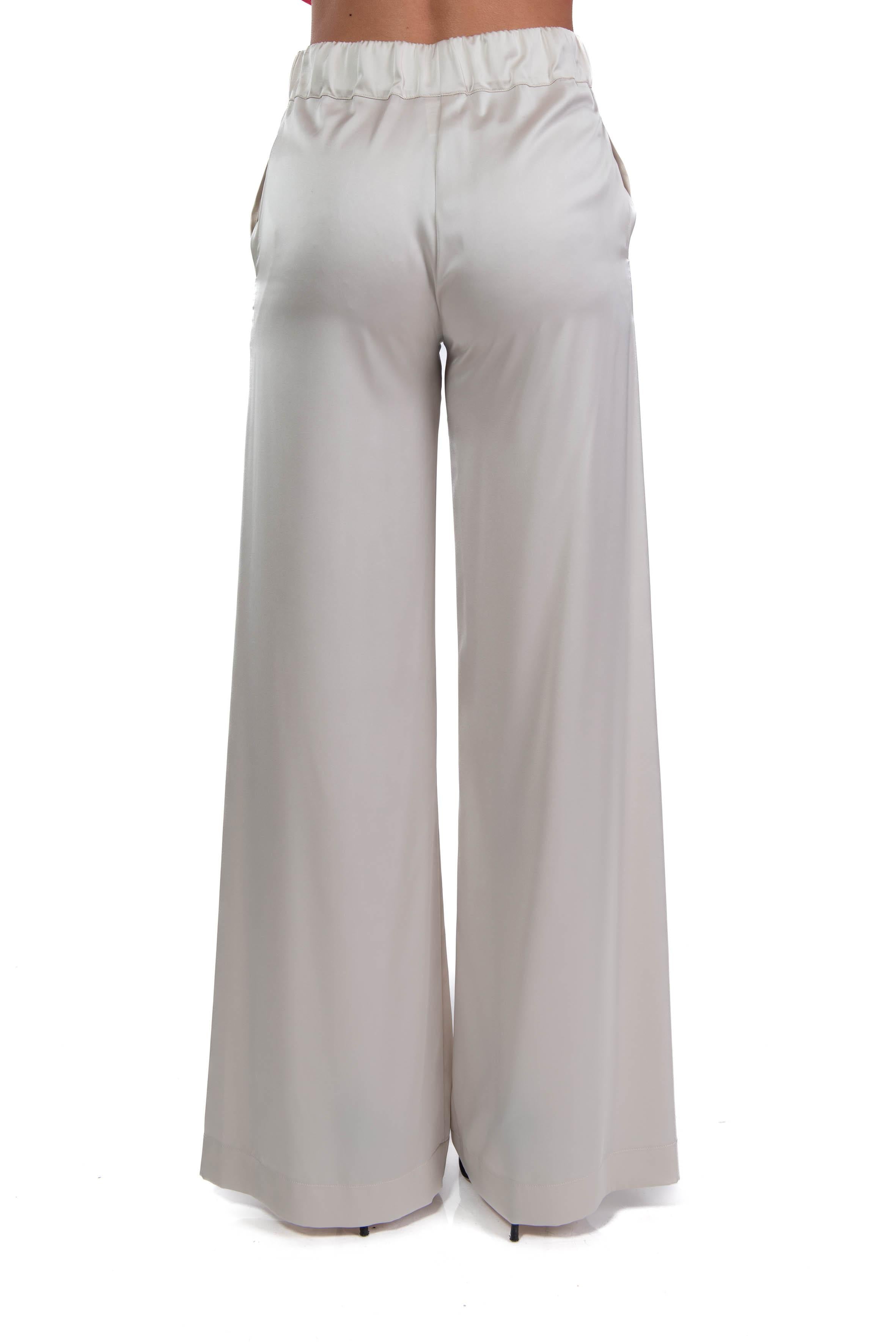 Pantalone palazzo in raso 60657 3 MARMO D.EXTERIOR 